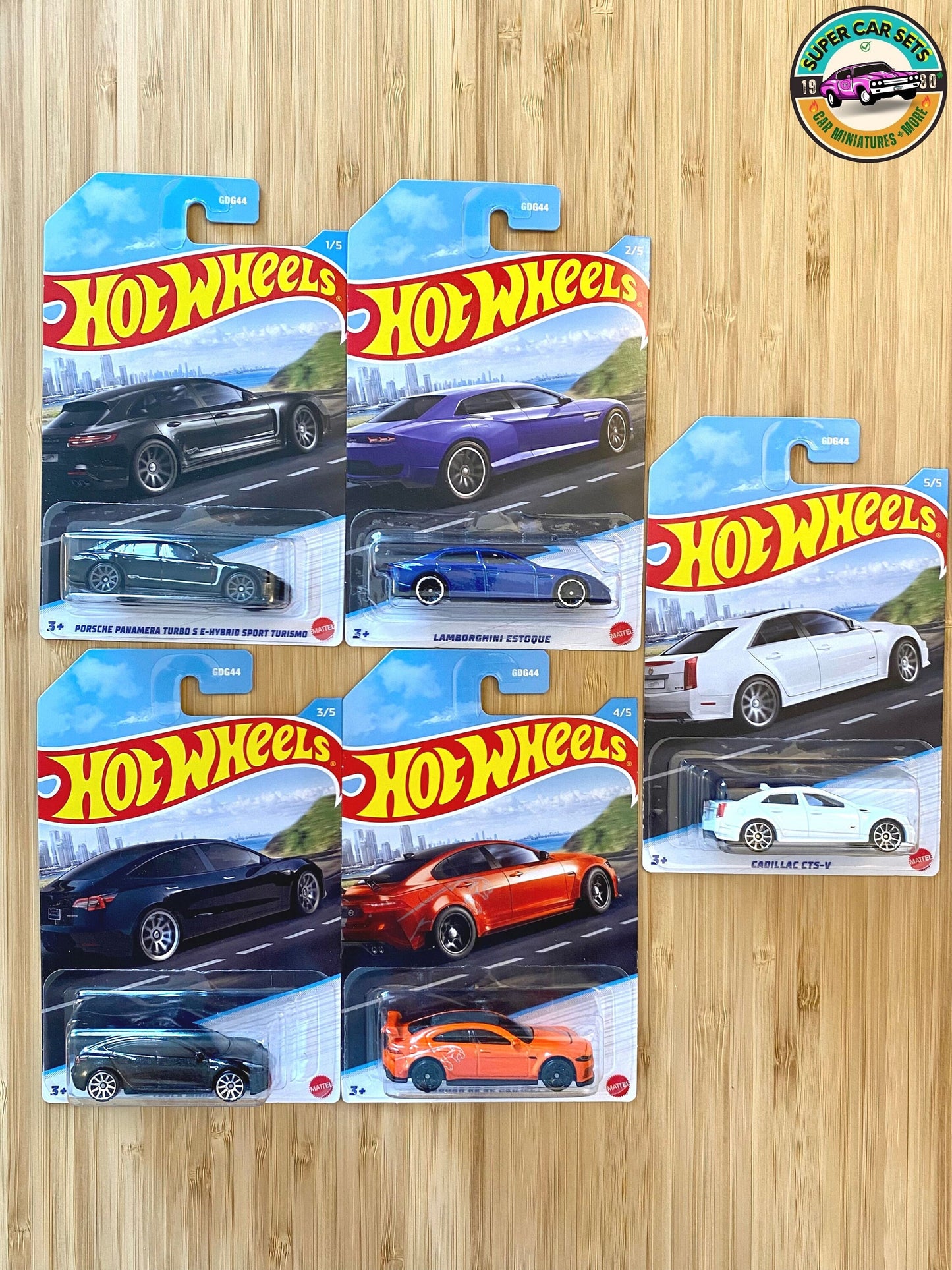 Alle 5 Autos (komplettes Set) der Luxuslimousinen-Serie von Hot Wheels