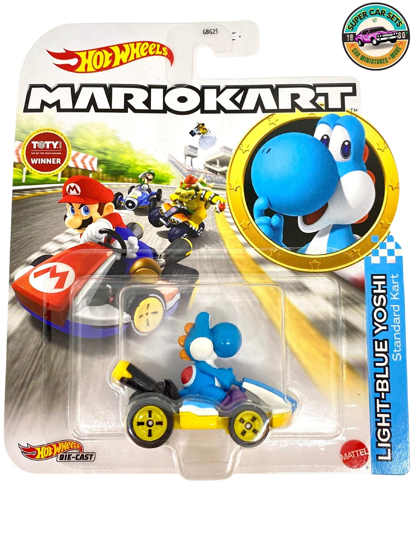 Hellblauer Yoshi – Standard-Kart – Mario Kart Hot Wheels