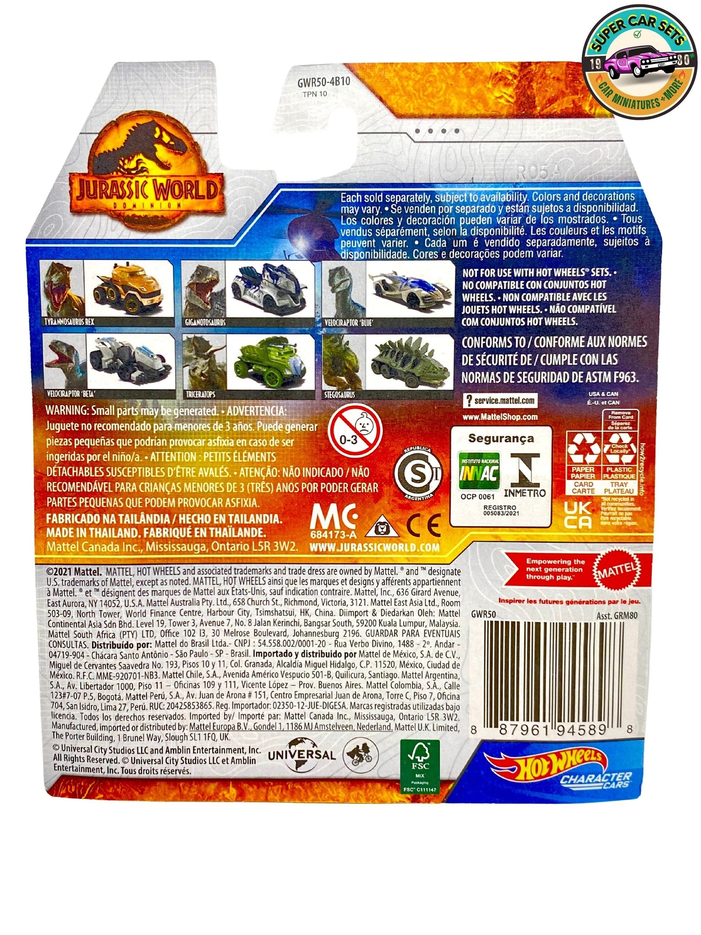 Jurassic World Giganotosaurus - Hot Wheels Personnages Voitures