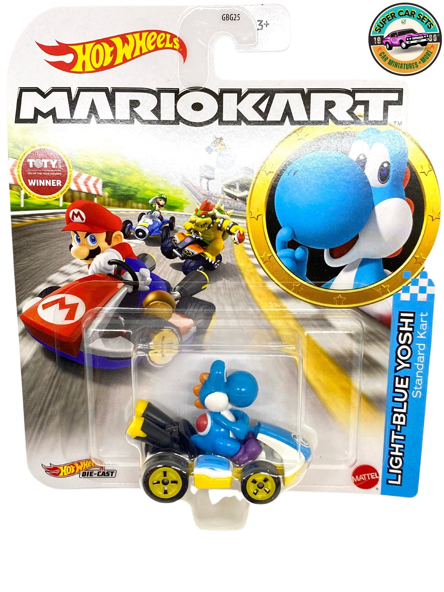 Hellblauer Yoshi – Standard-Kart – Mario Kart Hot Wheels