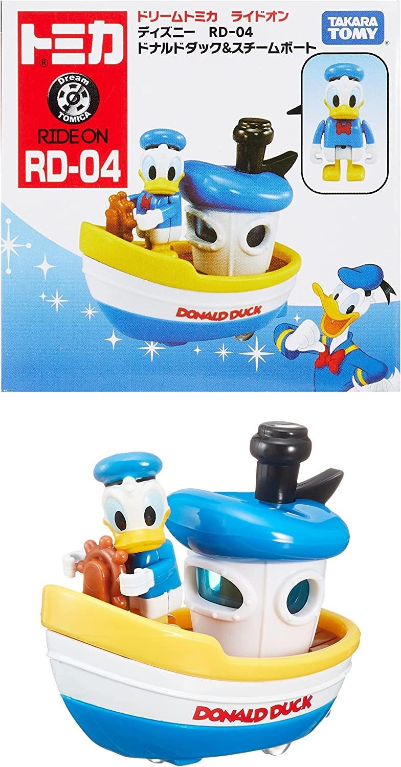 Takara Tomy Tomica Donald Duck et mini voiture bateau à vapeur