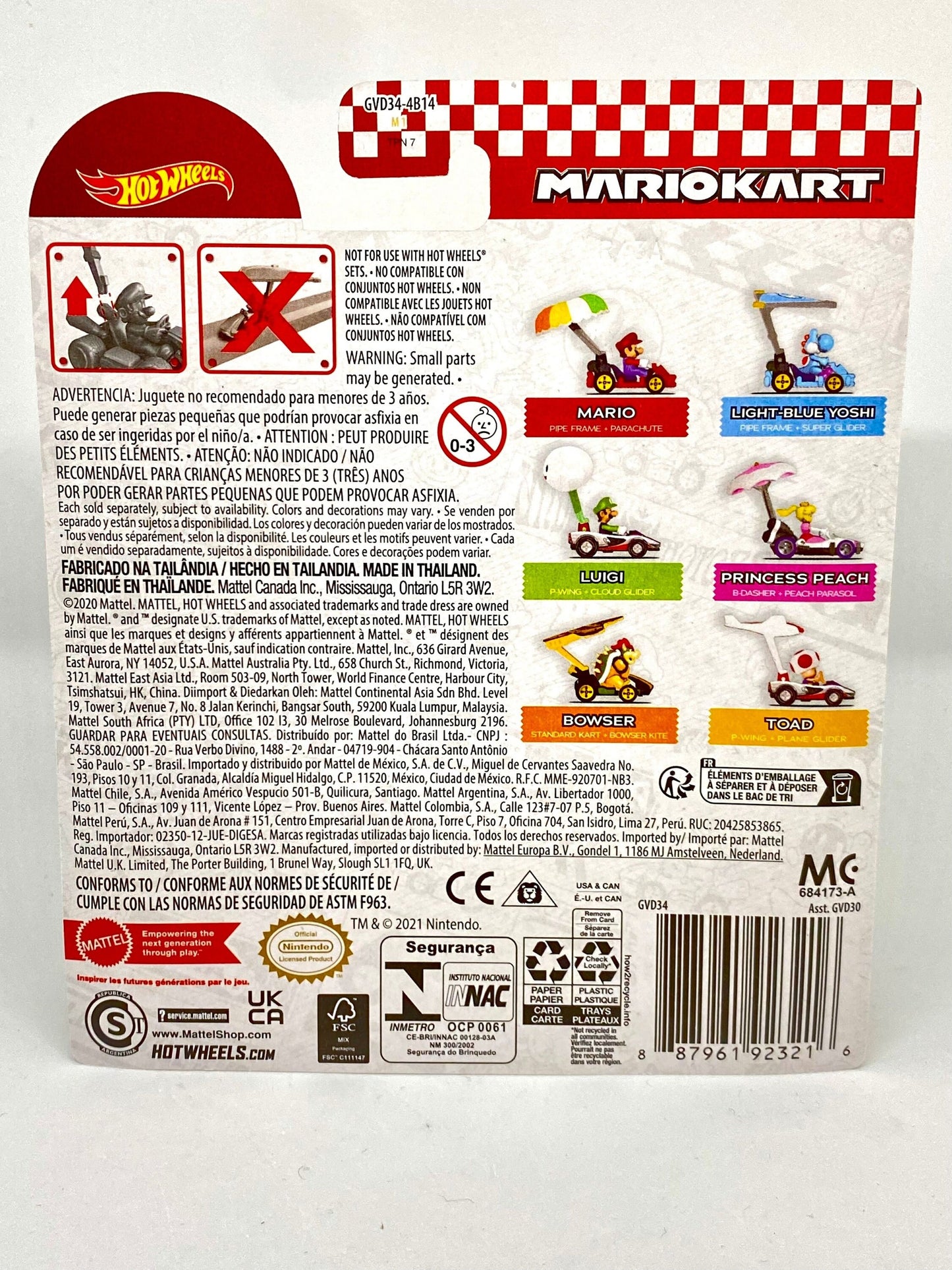 Mario - Cadre de tuyaux + Parachute - Mario Kart Hot Wheels