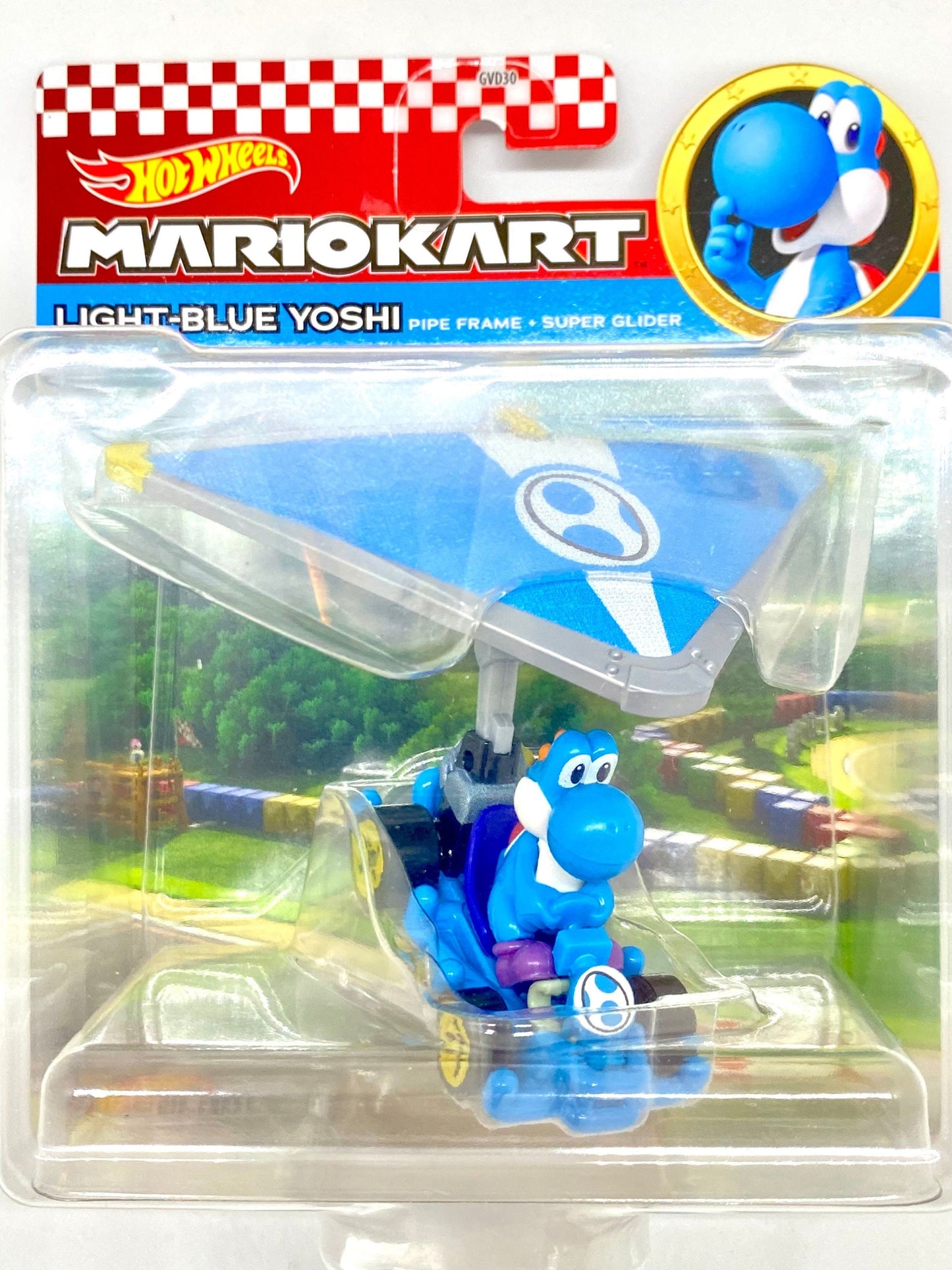 Yoshi bleu clair - Pipe Frame + Super Glider - Mario Kart Hot Wheels