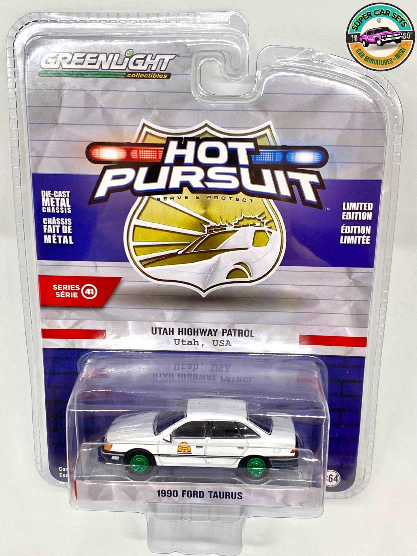 GREEN MACHINE Chase – Utah Highway Patrol – 1990 Ford Taurus – Hot Pursuit – Serie 41 – Greenlight Collectibles