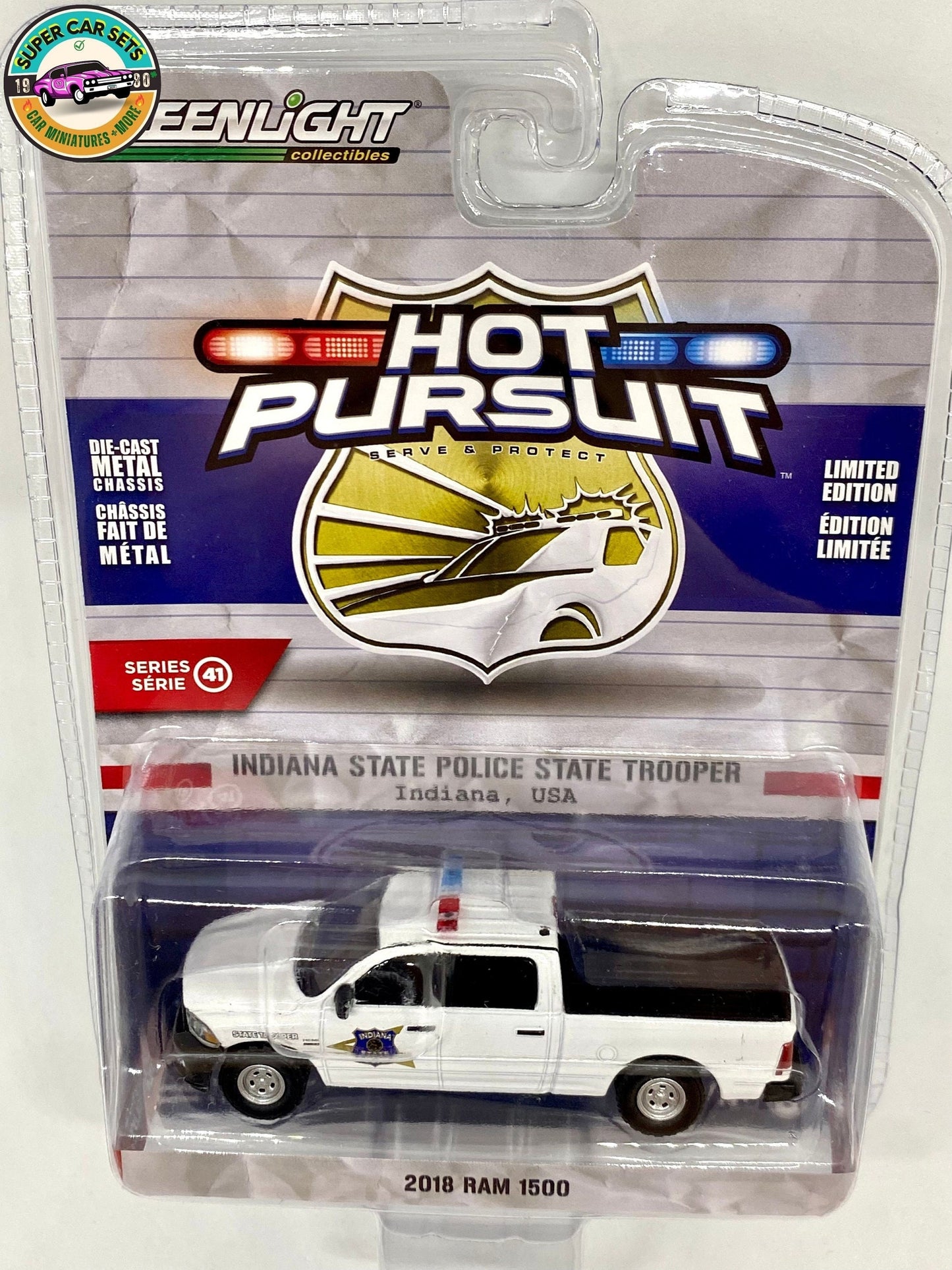 Indiana State Police State Trooper – 2018 RAM 1500 – Hot Pursuit – Serie 41 – Greenlight Collectibles