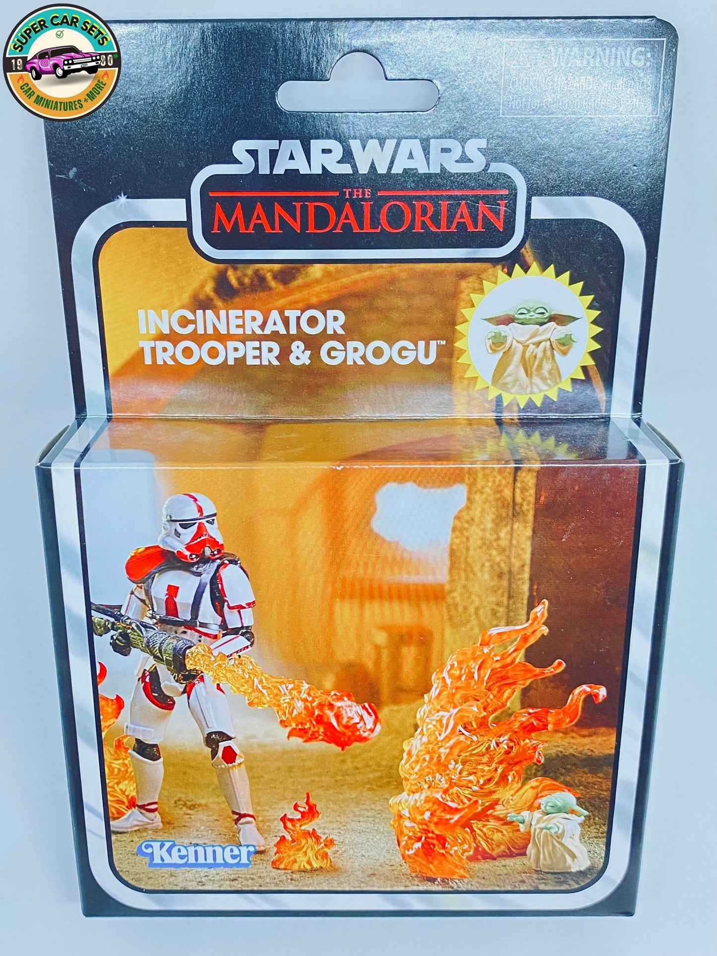 Star Wars - The Mandalorian - Incinérateur Trooper &amp; Grogu réalisé par Kenner