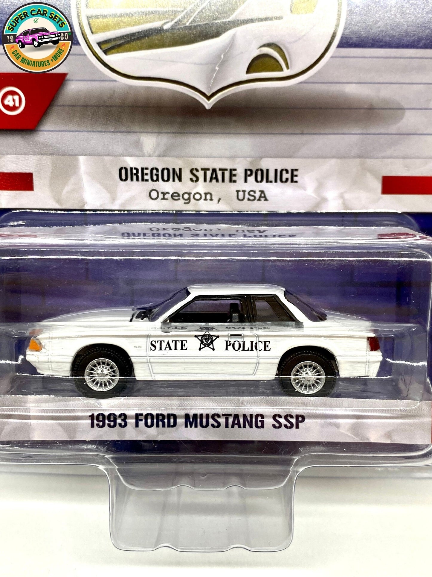 Police de l'État de l'Oregon - Ford Mustang SSP 1993 - Hot Pursuit - Série 41 - Greenlight Collectibles