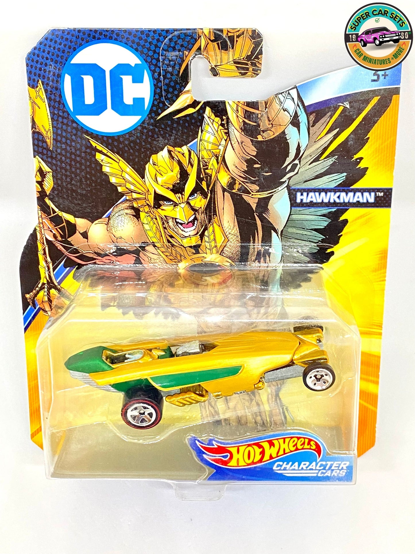 Hawkman - DC - Hot Wheels (voiture parfaite, mais carte rayée)