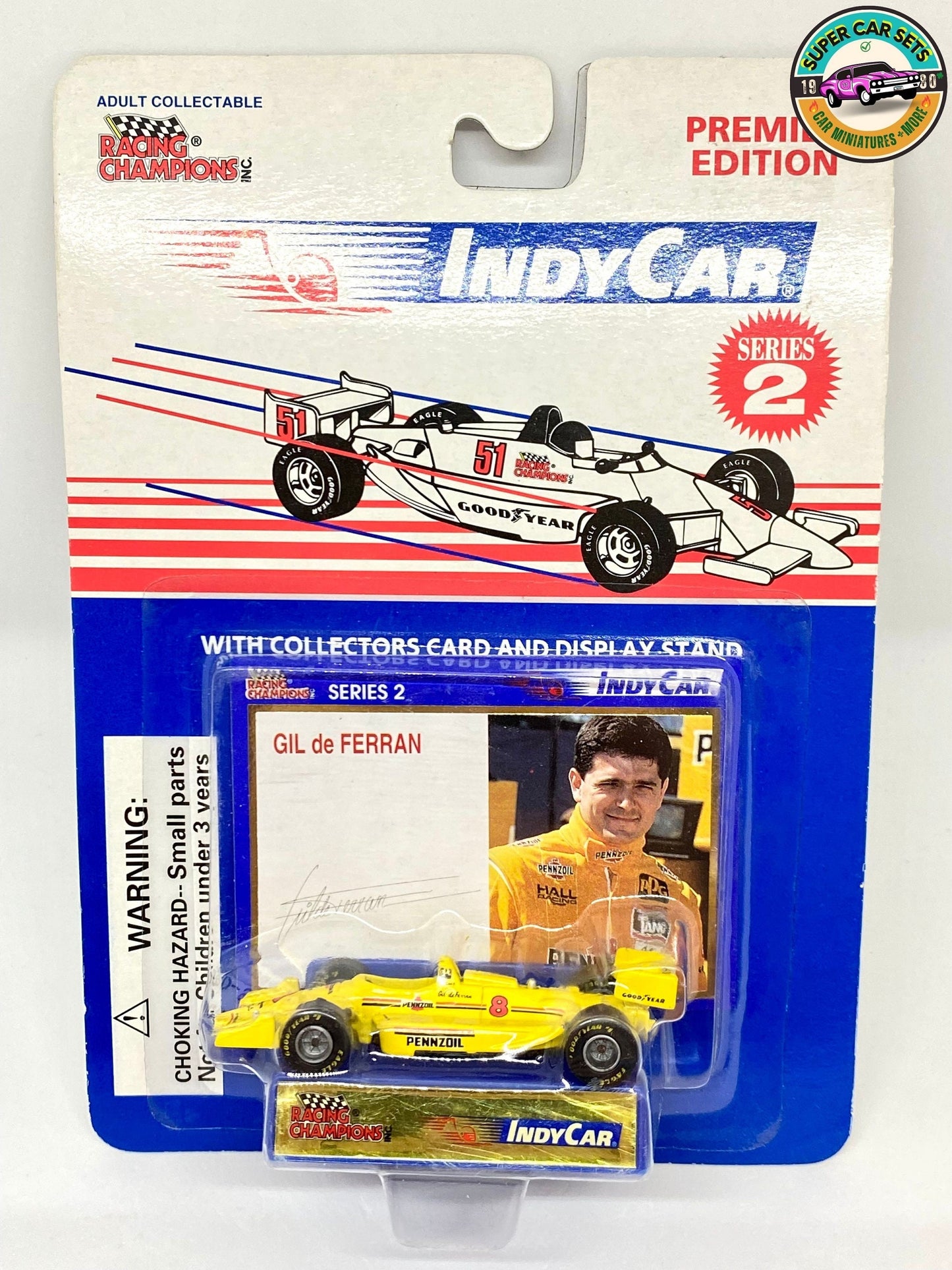 Racing Champions - Indy Car Gil de Ferran - with Collectors Card and Display stand