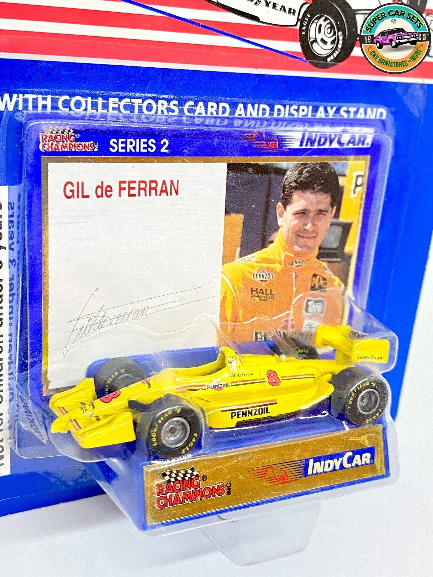 Racing Champions - Indy Car Gil de Ferran - with Collectors Card and Display stand