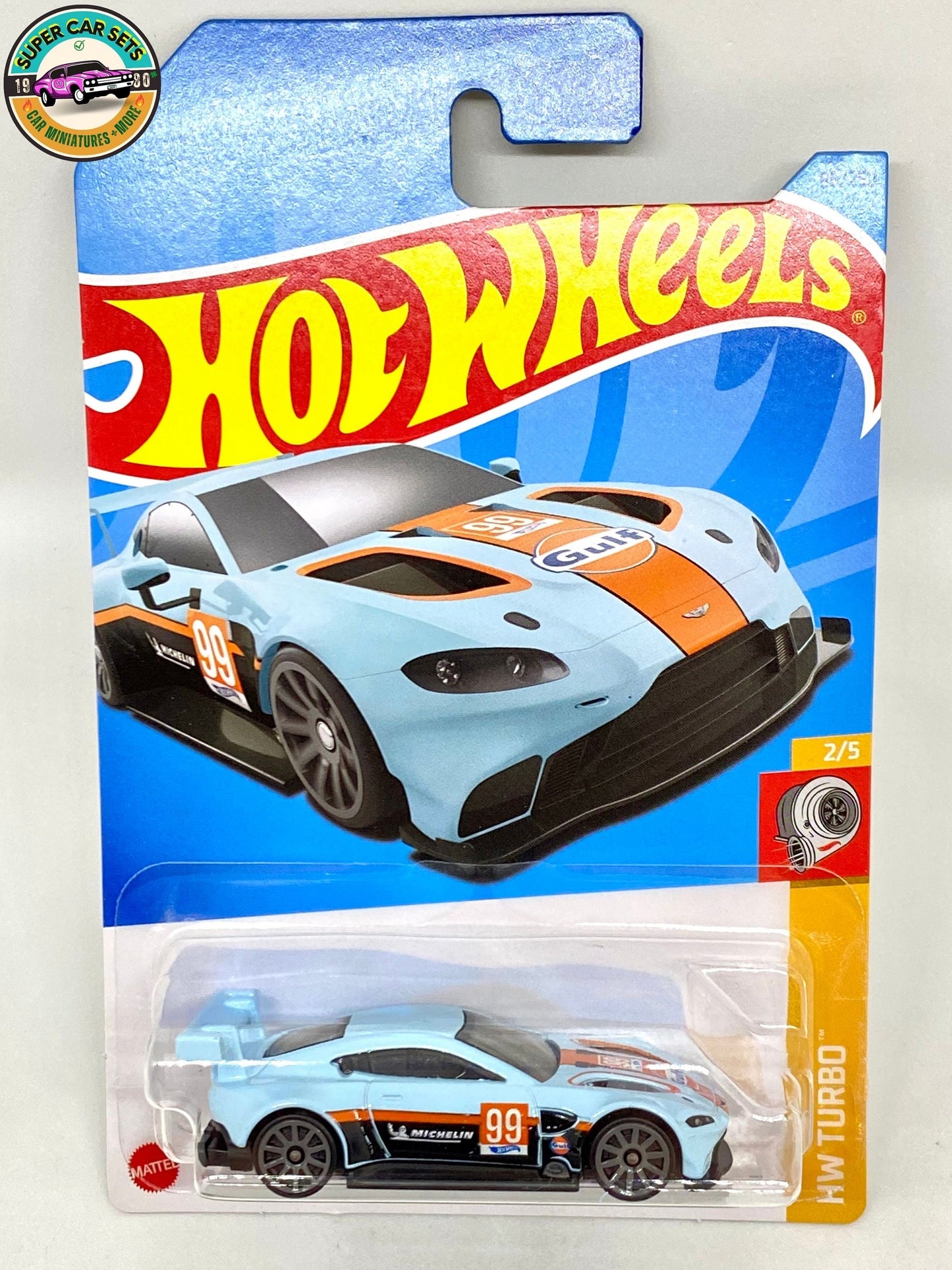 Aston Martin Vantage GTE (blue colour) - Hot Wheels HW Turbo