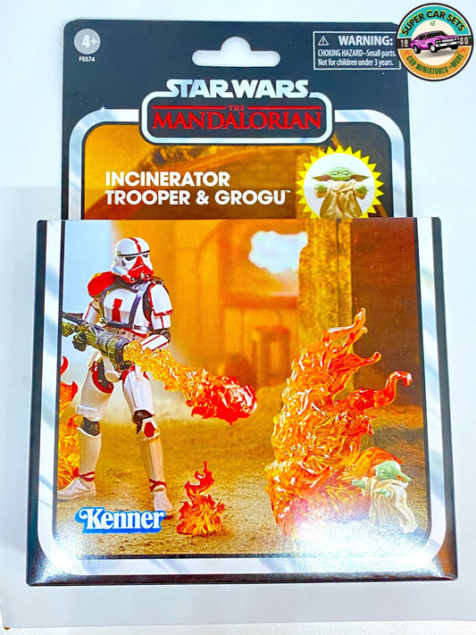 Star Wars - The Mandalorian -  Incinerator Trooper & Grogu made by Kenner