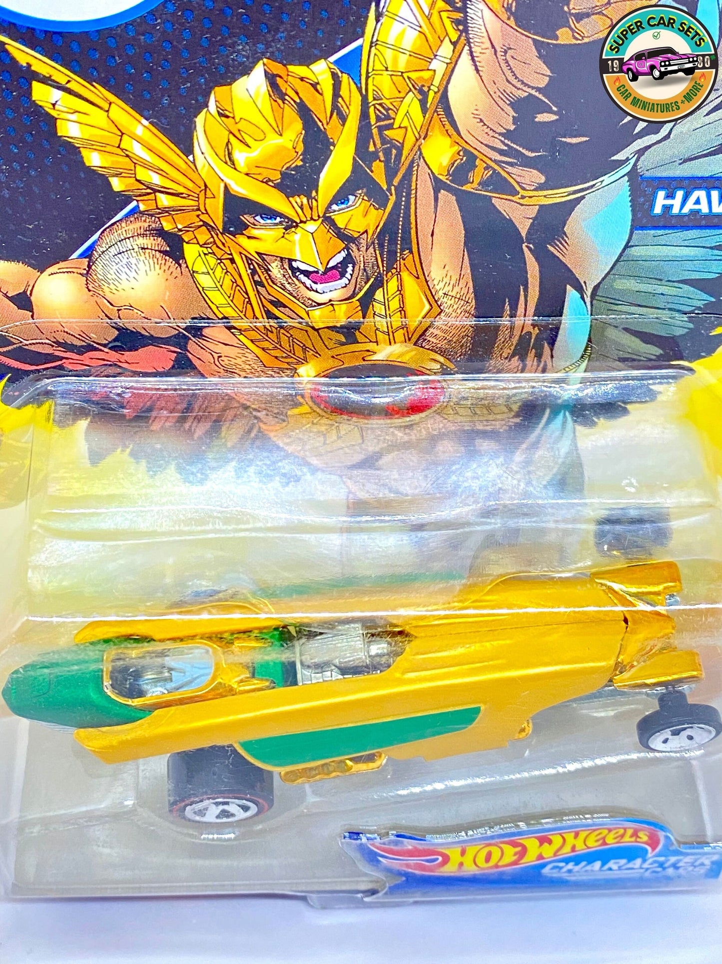 Hawkman - DC - Hot Wheels (voiture parfaite, mais carte rayée)