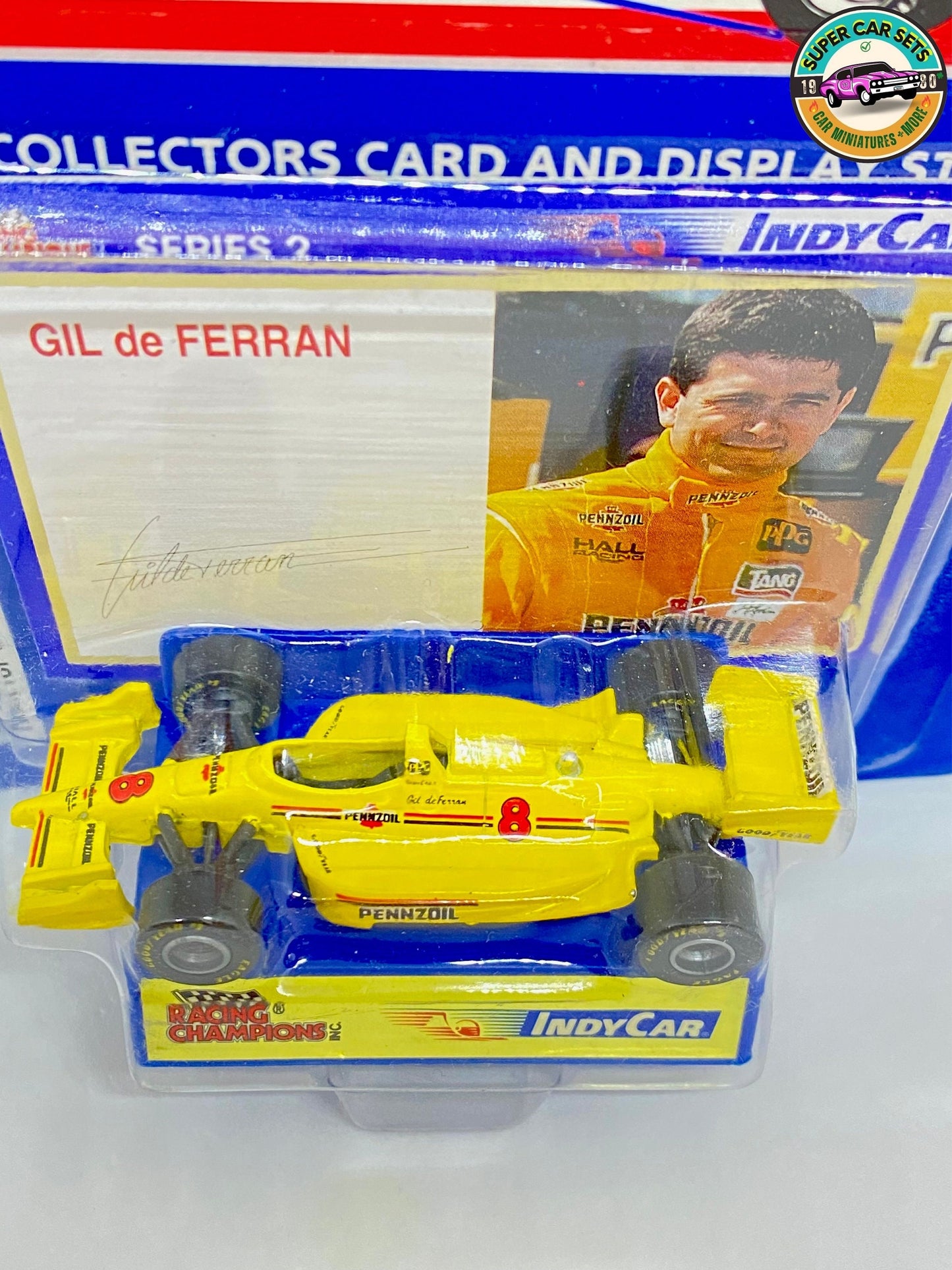 Racing Champions – Indy Car Gil de Ferran – mit Sammelkarte und Ausstellungsständer