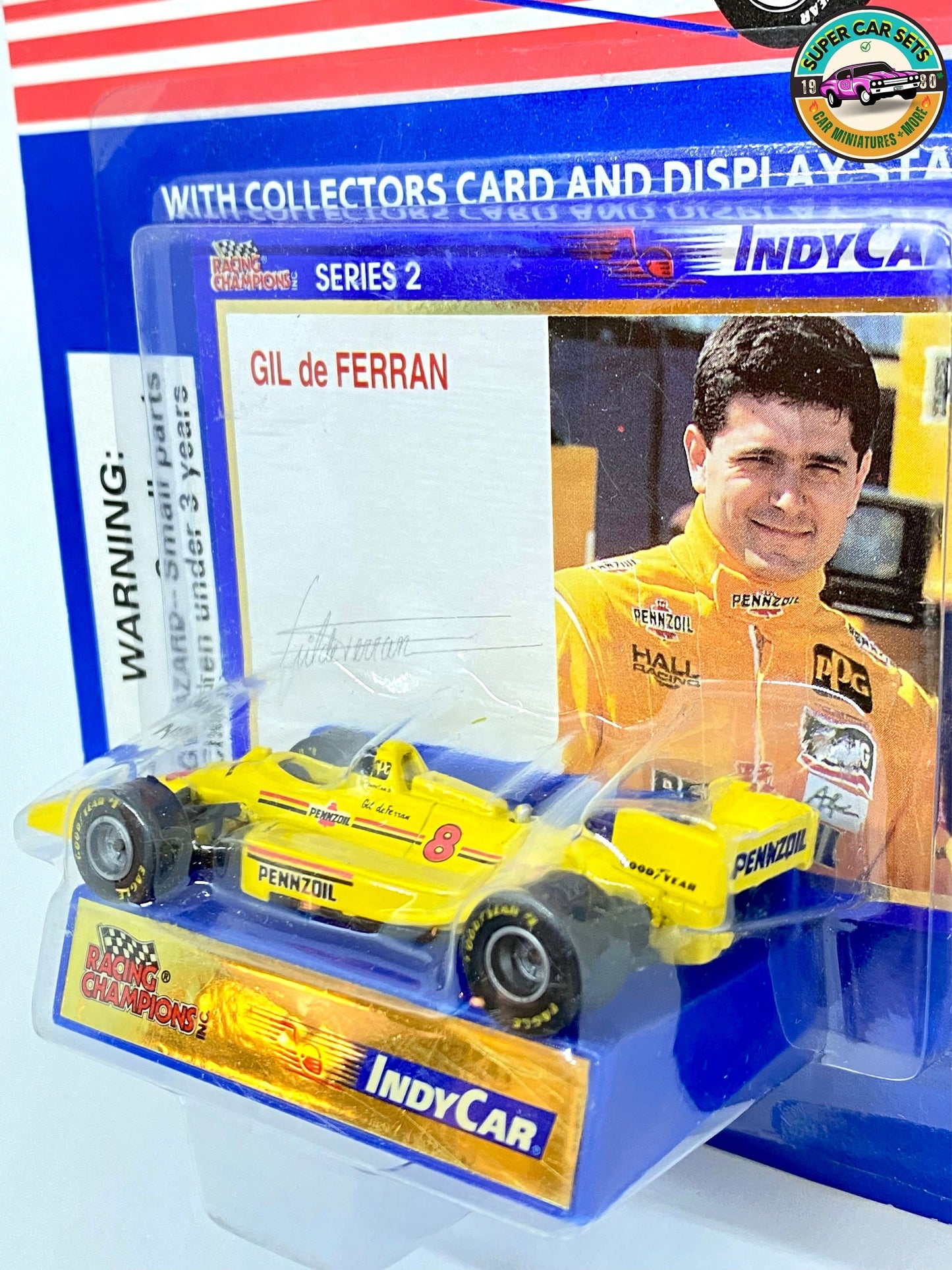 Racing Champions - Indy Car Gil de Ferran - with Collectors Card and Display stand