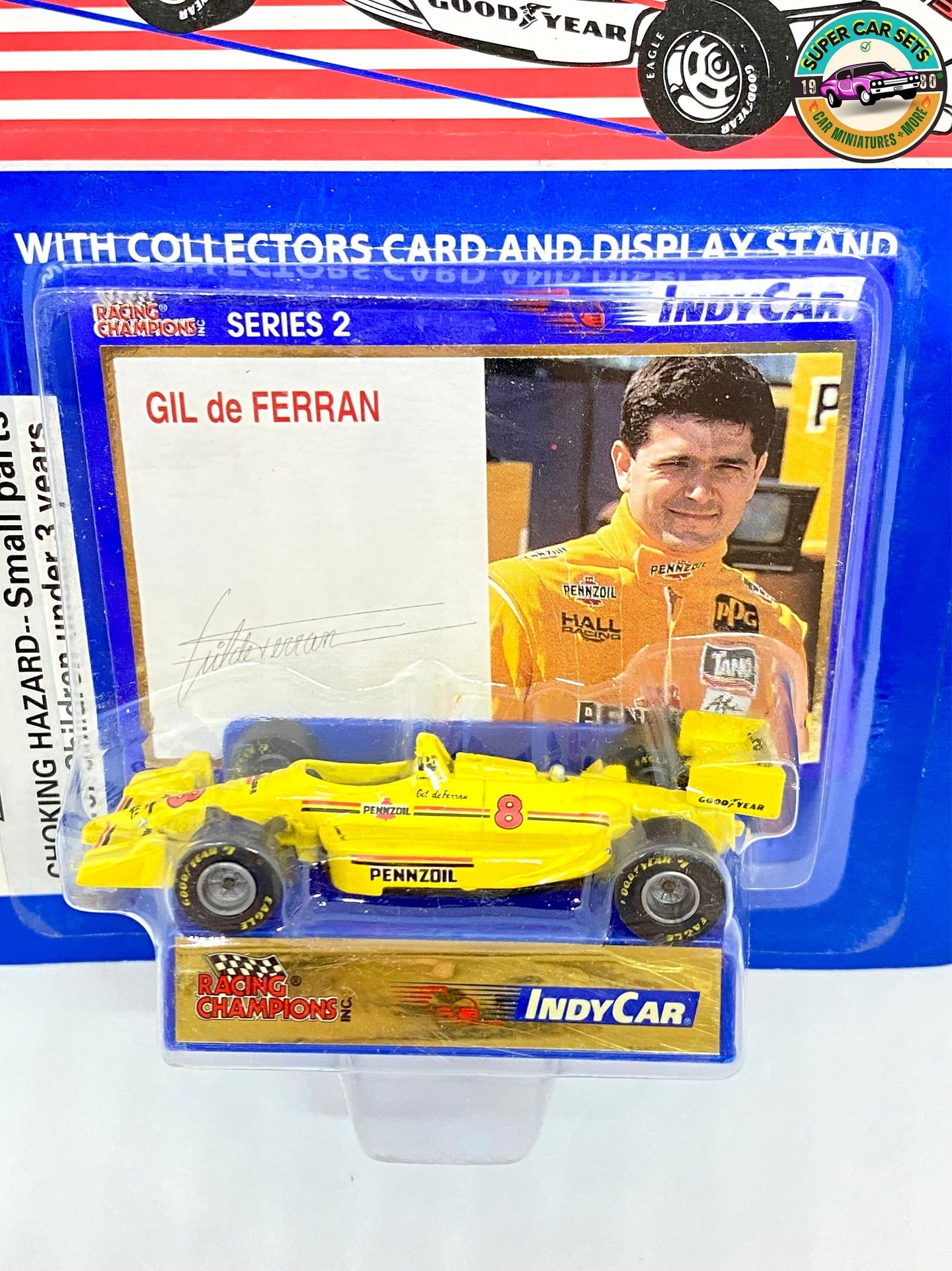 Racing Champions - Indy Car Gil de Ferran - with Collectors Card and Display stand