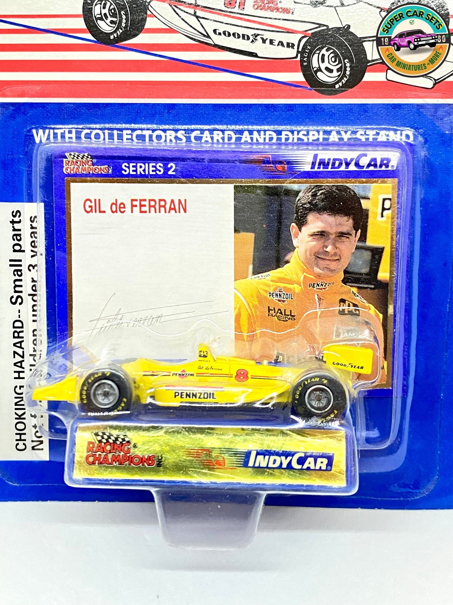 Racing Champions - Indy Car Gil de Ferran - with Collectors Card and Display stand