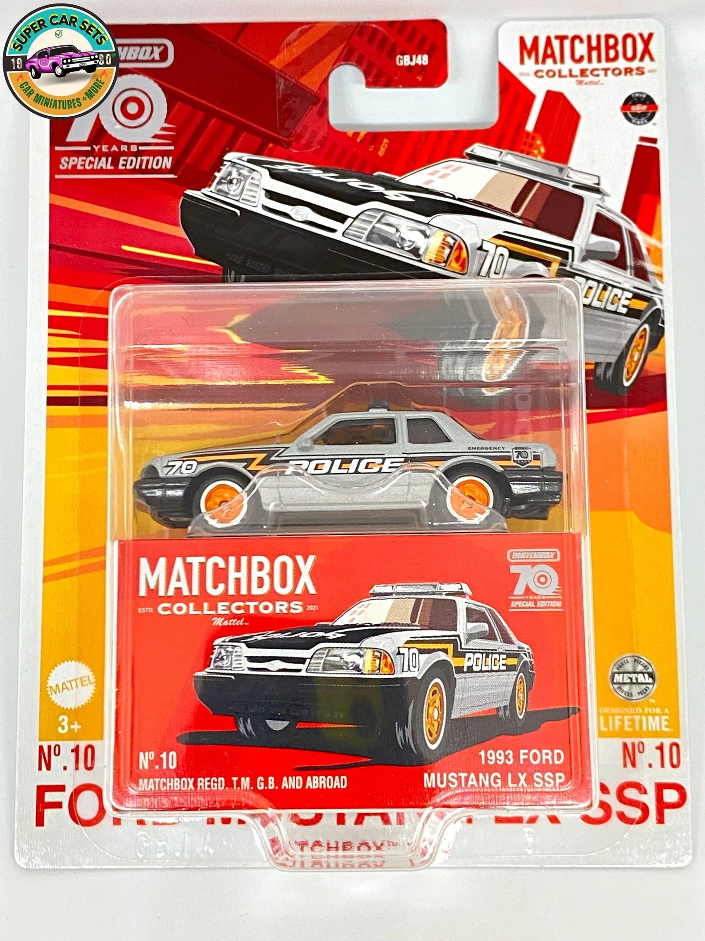 Matchbox Collectors - Édition spéciale 70 ans - (#10) 1993 Ford Mustang LX SSP