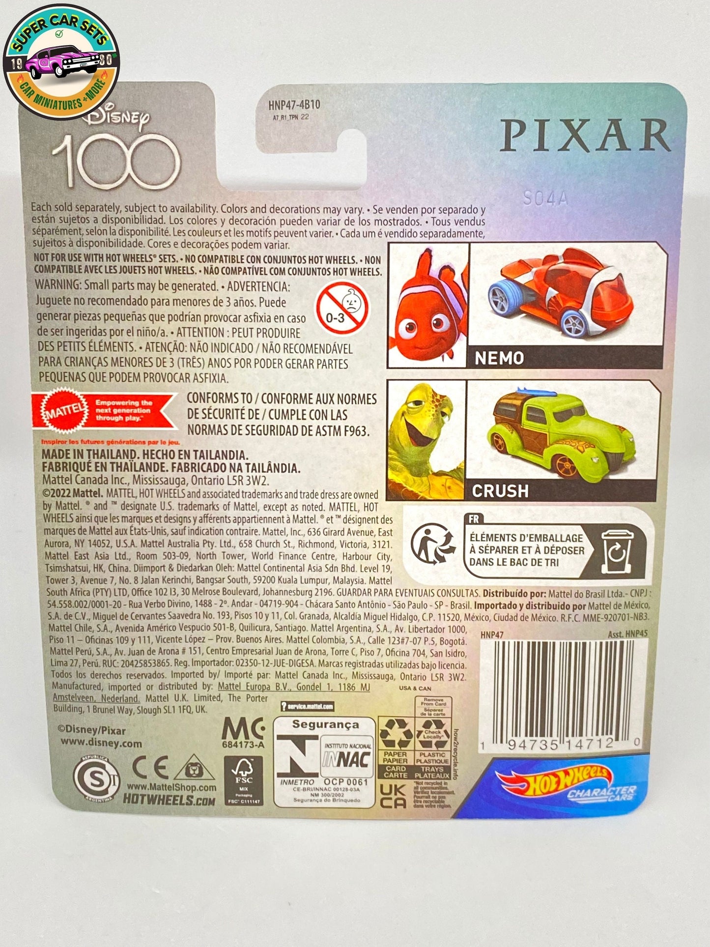 Hot Wheels Character Disney 100 Years - Pixar - Finding Nemo - Nemo