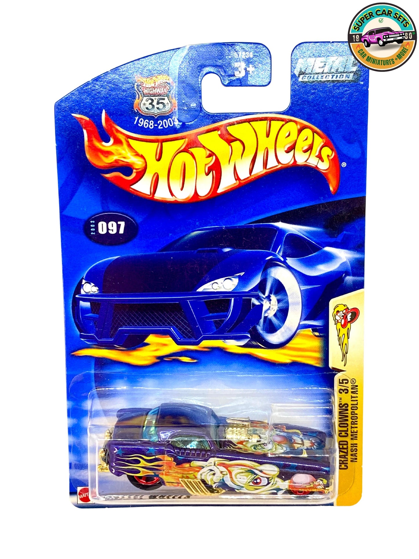 Hot Wheels - (VINTAGE) - Crazed Clowns (3/5) - Nash Metropolitan (Year launched 2003)