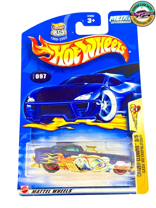 Hot Wheels - (VINTAGE) - Crazed Clowns (3/5) - Nash Metropolitan (Year launched 2003)