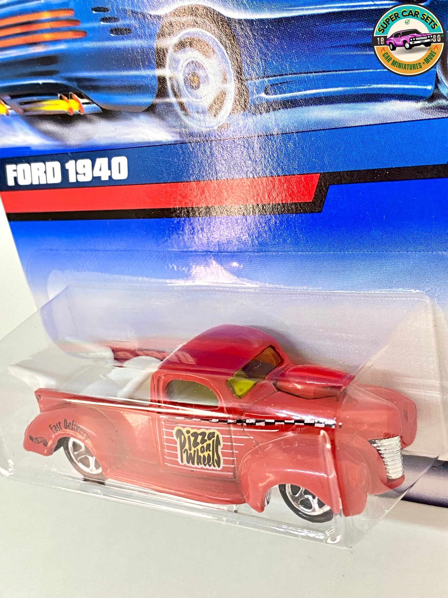 Hot Wheels – (VINTAGE) – Ford 1940 – Pizza auf Rädern (rote Farbe) – (#22389) (Markteinführung 1999)