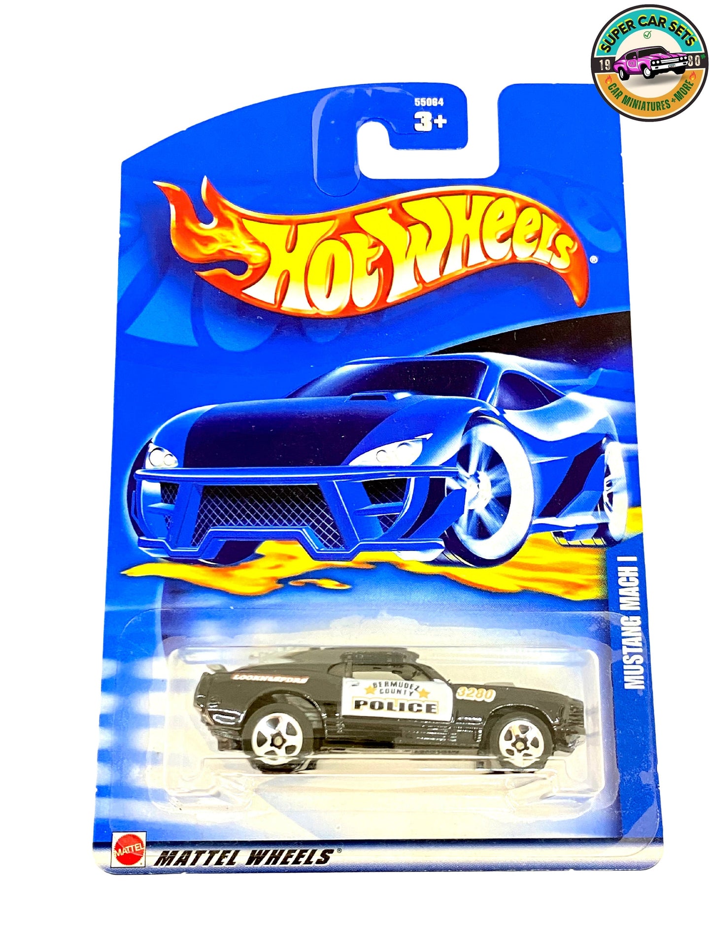 Hot Wheels - (VINTAGE) - Mustang Mach I - Police du comté de Bermudez (#179) (année de lancement 2002)