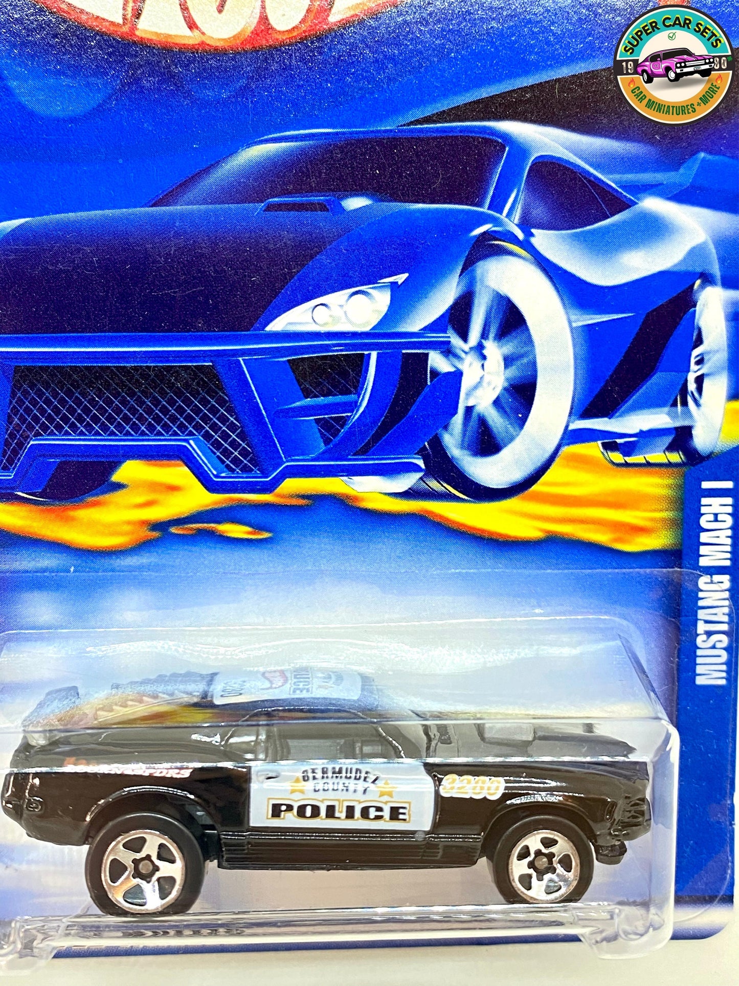 Hot Wheels - (VINTAGE) - Mustang Mach I - Police du comté de Bermudez (#179) (année de lancement 2002)