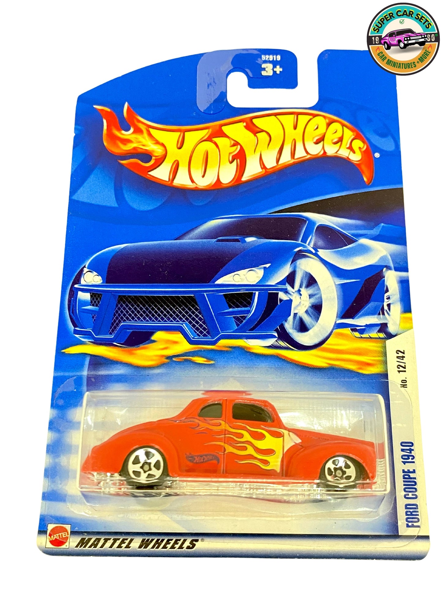 Hot Wheels - (VINTAGE) - Ford Coupé 1940 (couleur rouge avec flammes) - (12/42) (Année de lancement 2002)