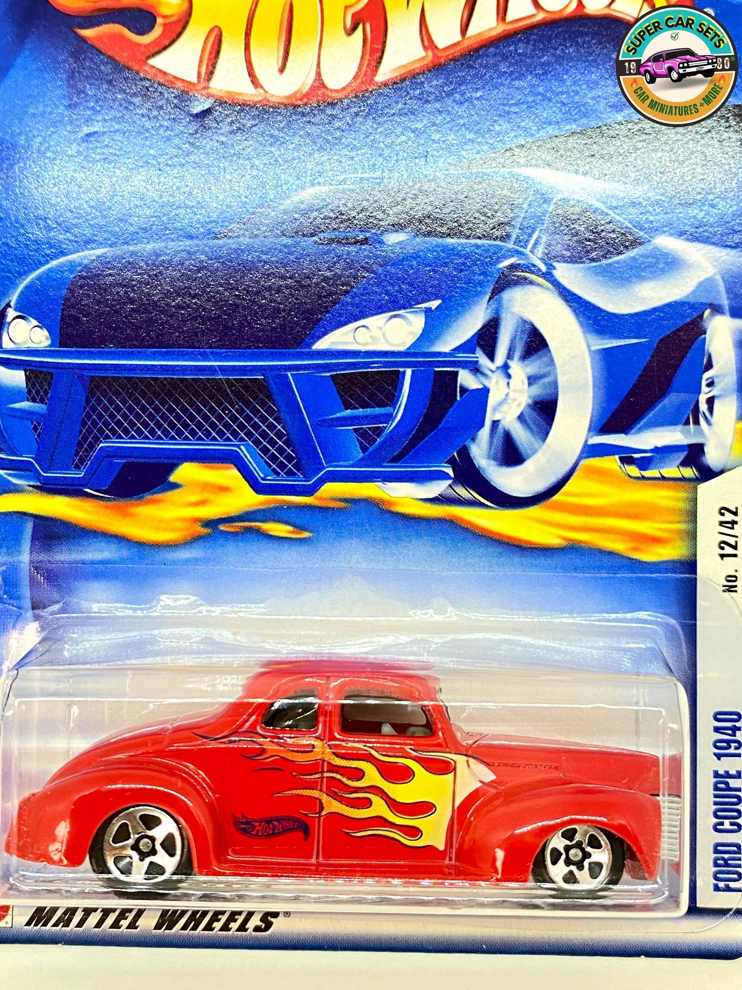 Hot Wheels - (VINTAGE) - Ford Coupé 1940 (couleur rouge avec flammes) - (12/42) (Année de lancement 2002)