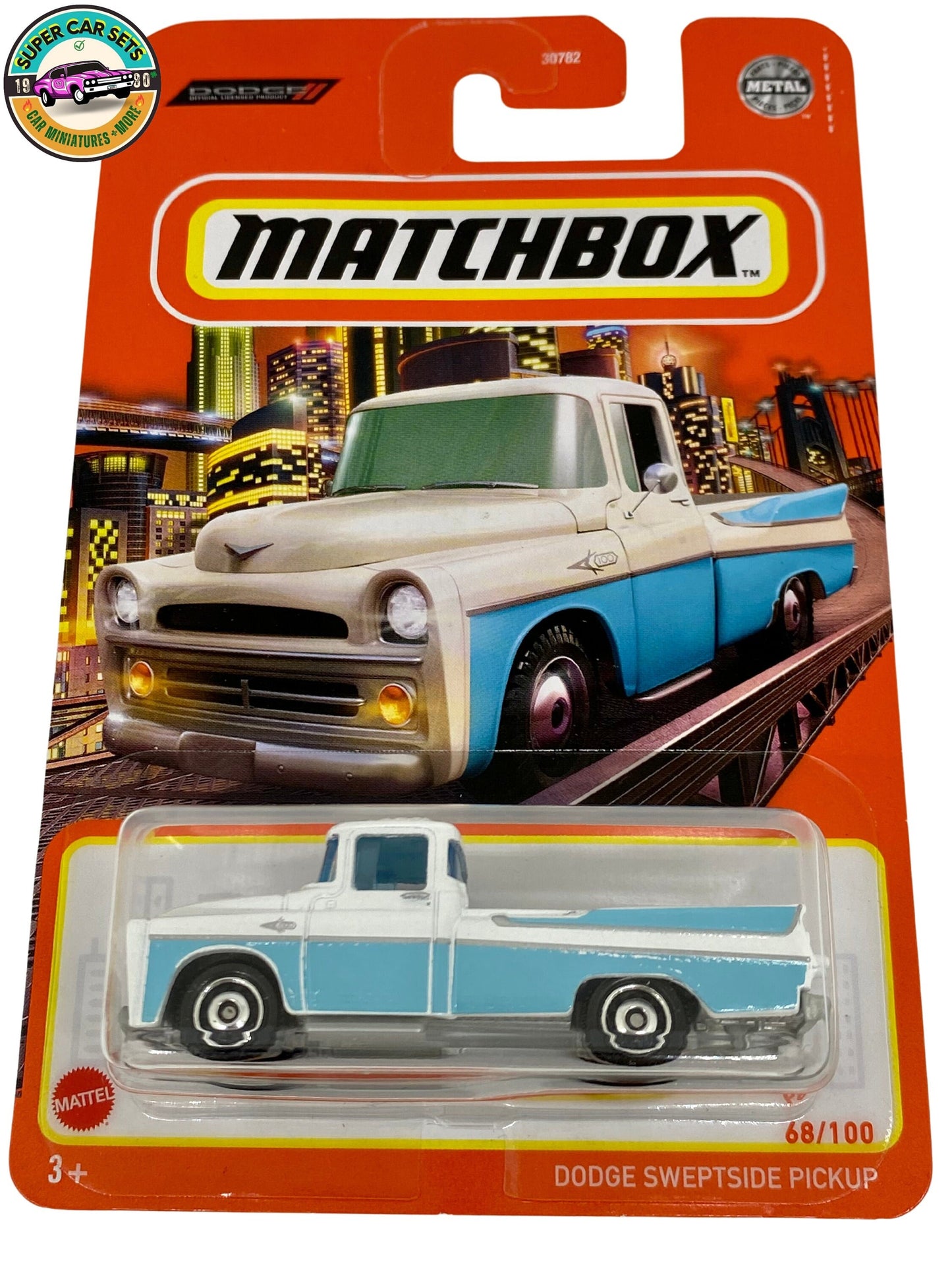 Matchbox – Dodge Sweptside Pickup (hellblaue und weiße Farbe)