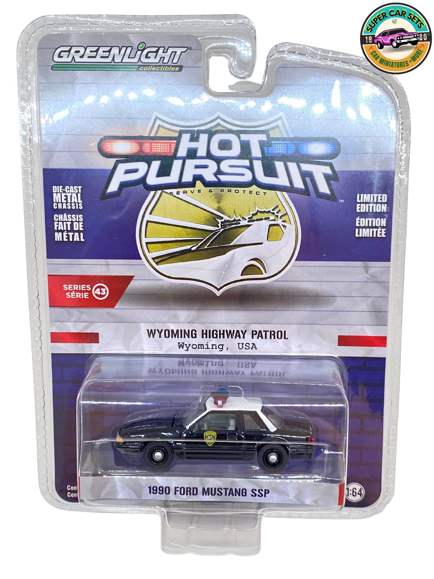 Wyoming Highway Patrol - 1990 Ford Mustang SSP - Hot Pursuit - Series 43 by Greenlight Collectibles