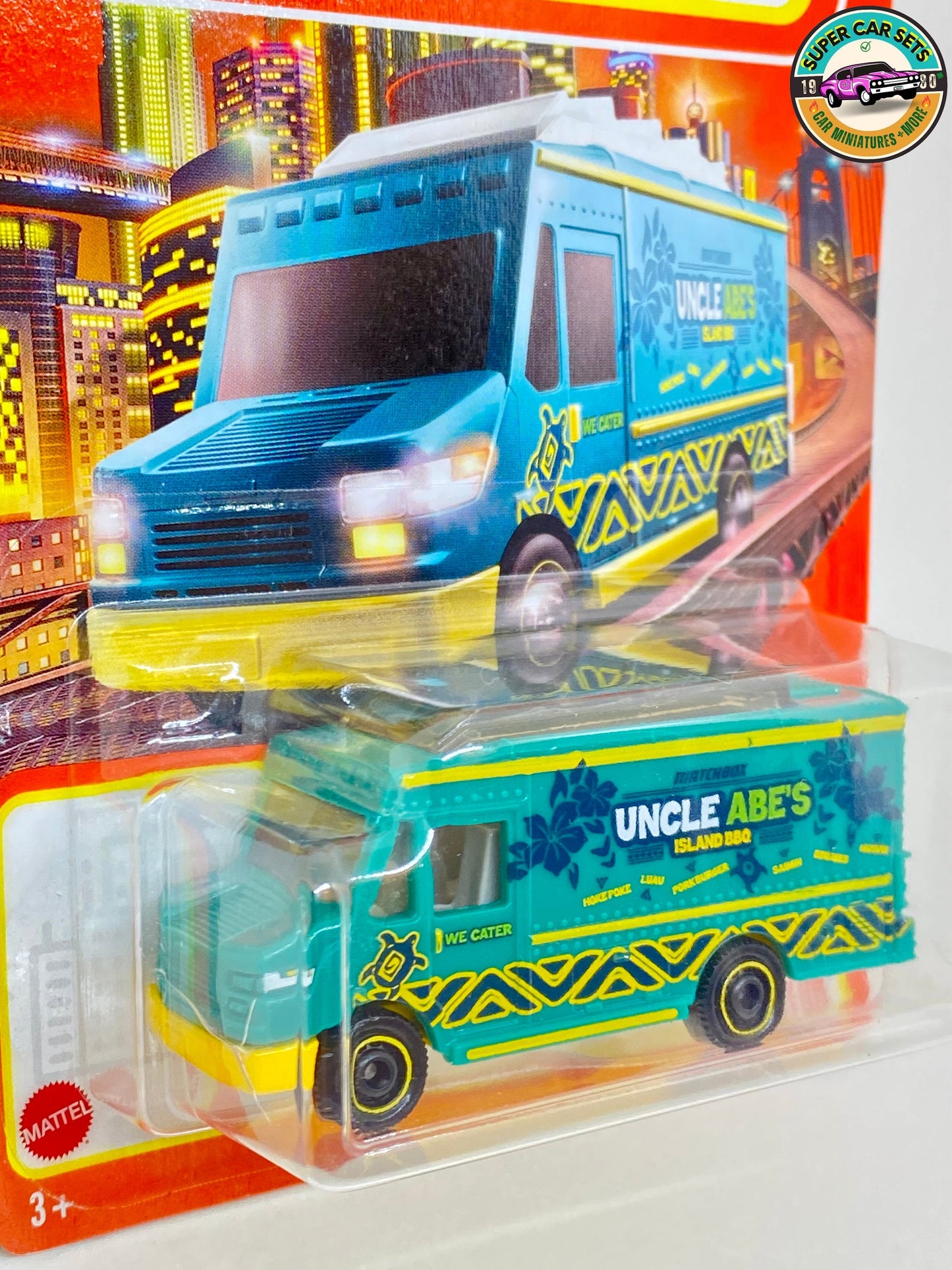 Matchbox - Chow Mobile II - Uncle Abe’s Island BBQ (58/100) (perfect vehicle condition, but blister with small crack)