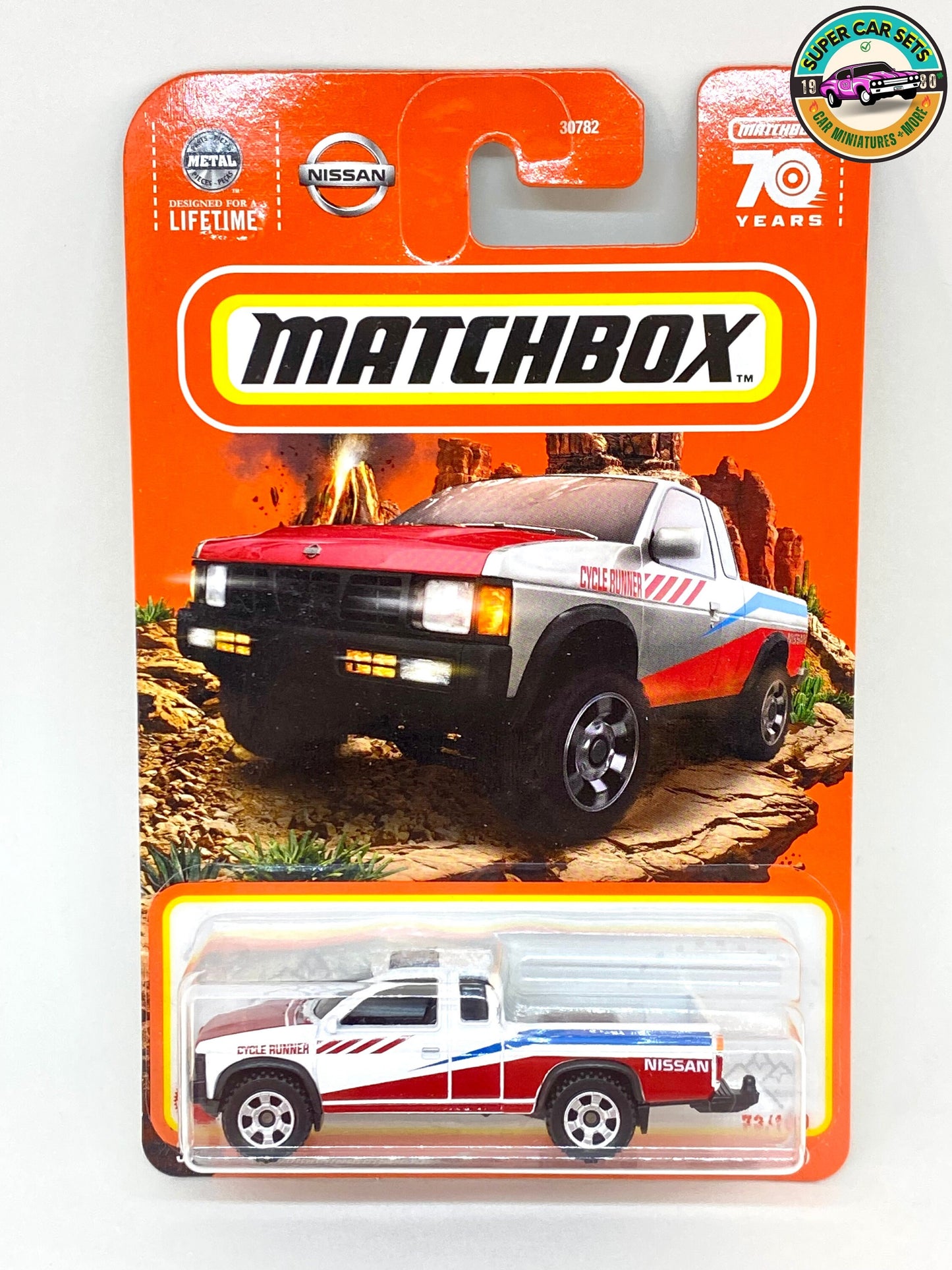 Matchbox - ’95 Nissan Hardbody (D21) - (white, red, and blue)