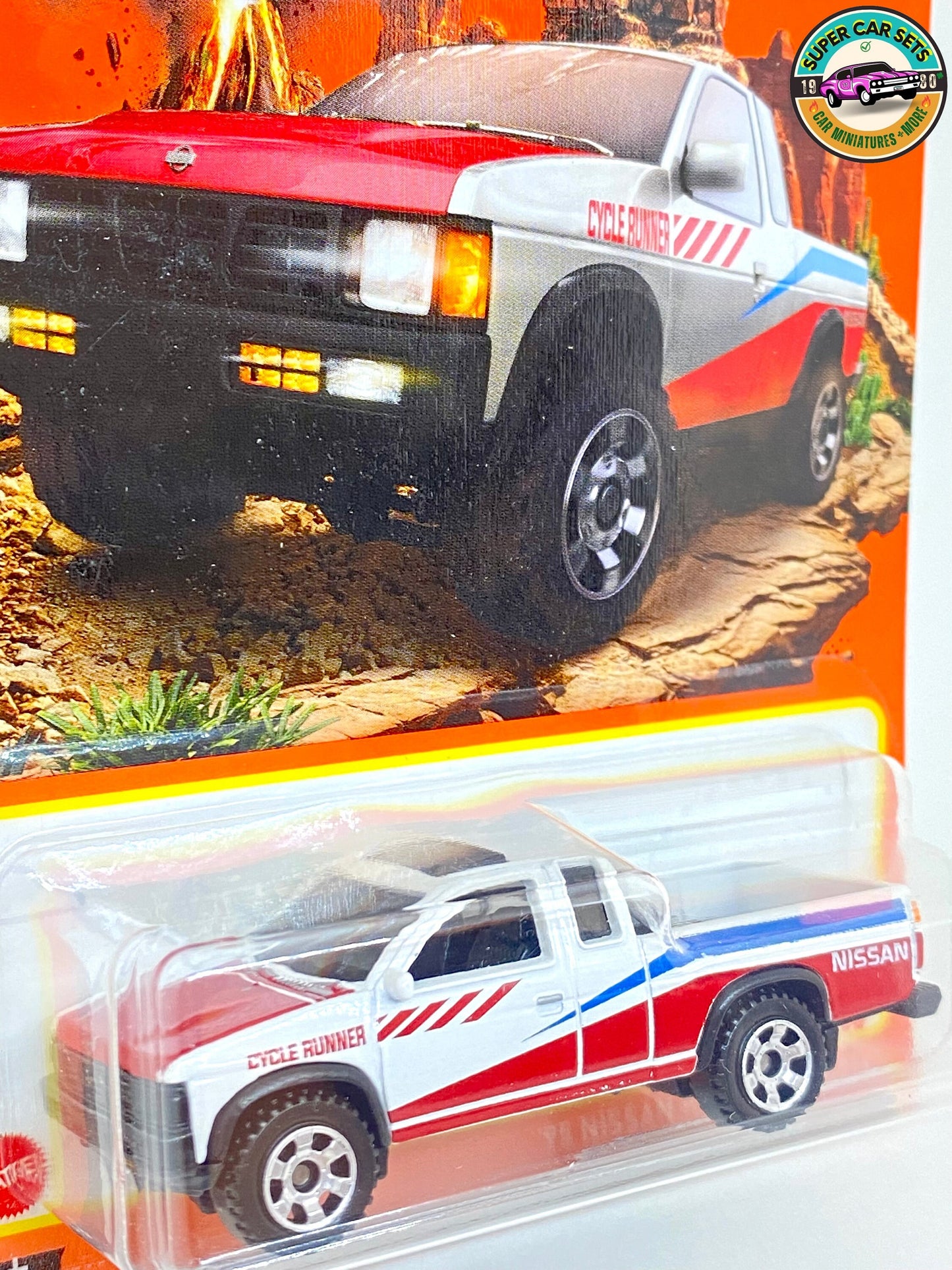 Matchbox - Nissan Hardbody (D21) '95 - (blanc, rouge et bleu)