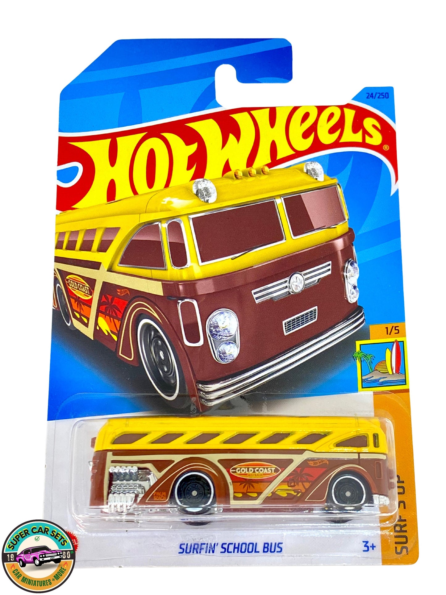 Hot Wheels - Surf's Up - (1/5) - Surfin' School Bus (gelbe und braune Farbe)