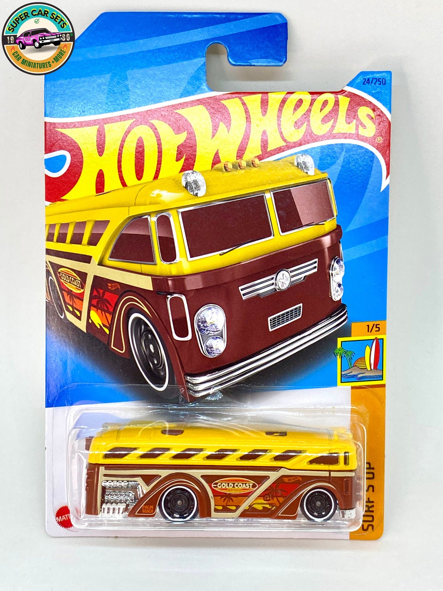 Hot Wheels - Surf's Up - (1/5) - Surfin' School Bus (gelbe und braune Farbe)