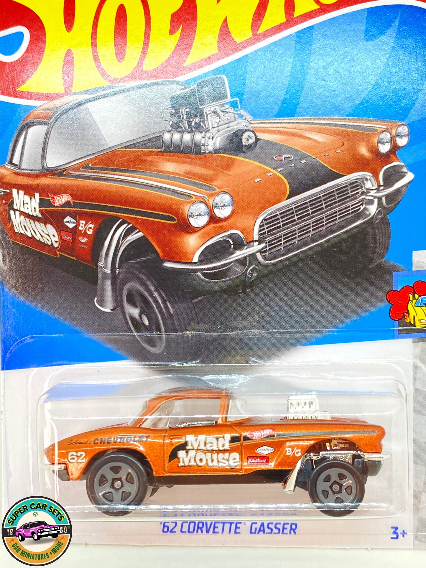 Hot Wheels - Bande de traînée HW - (7/10) (225/250) - Corvette Gasser '62