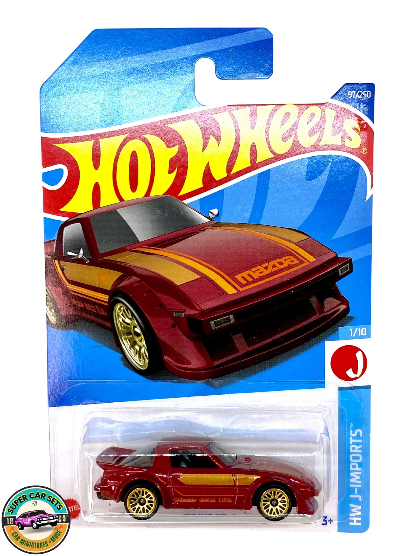 HW J-Imports - (1/10) (97/250) - Mazda RX-7 (couleur rouge)