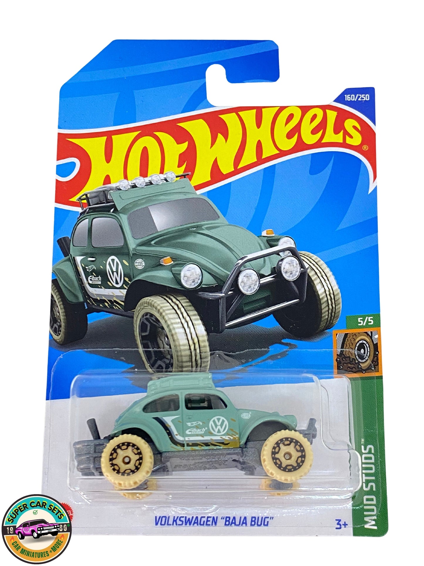 Mud Studs - (5/5) (160/250) - Volkswagen “Baja Bug” (green colour) - Hot Wheels