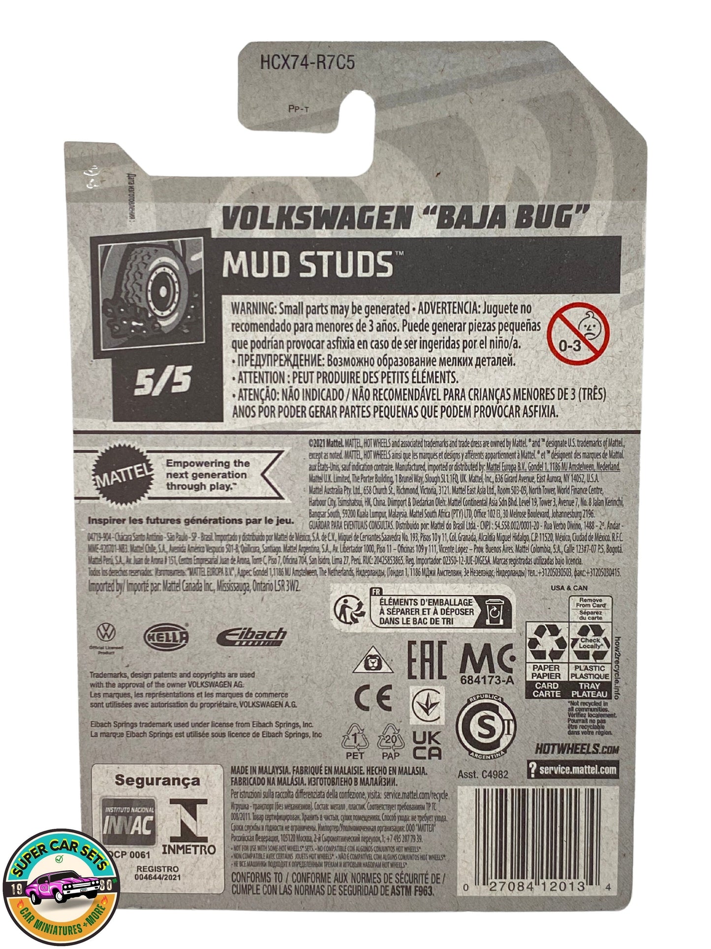 Mud Studs - (5/5) (160/250) - Volkswagen “Baja Bug” (green colour) - Hot Wheels