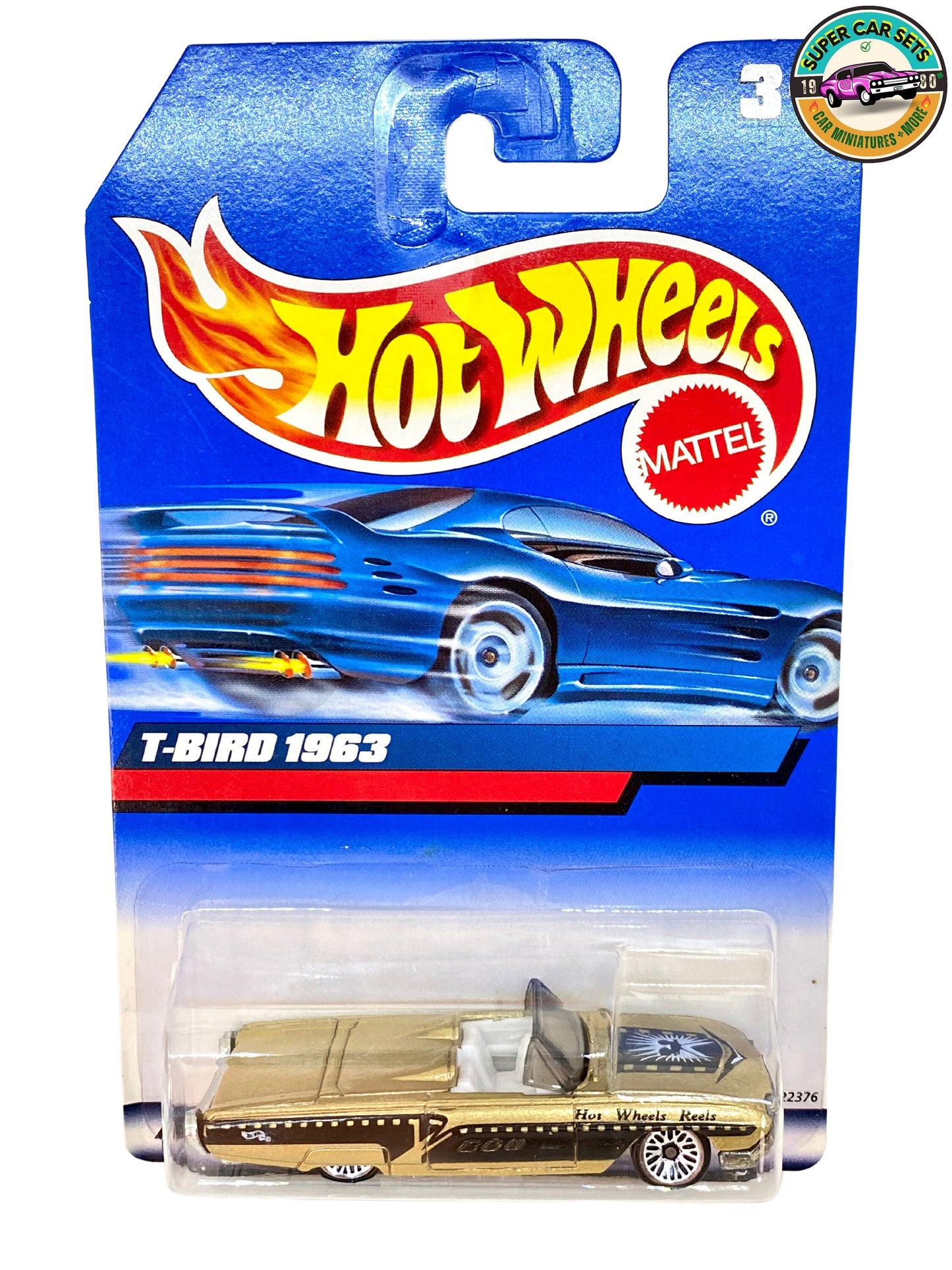 Hot Wheels (VINTAGE) - T-Bird '63 (couleur dorée et noire) (Année de lancement 1999) (#22376)