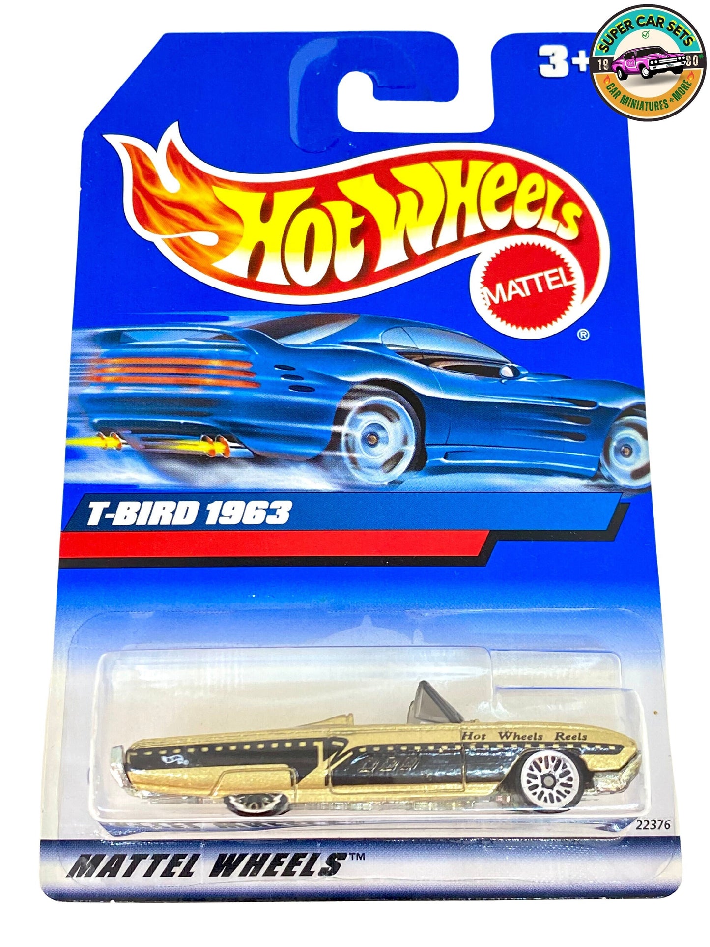 Hot Wheels (VINTAGE) – T-Bird '63 (goldene und schwarze Farbe) (Markteinführung 1999) (#22376)