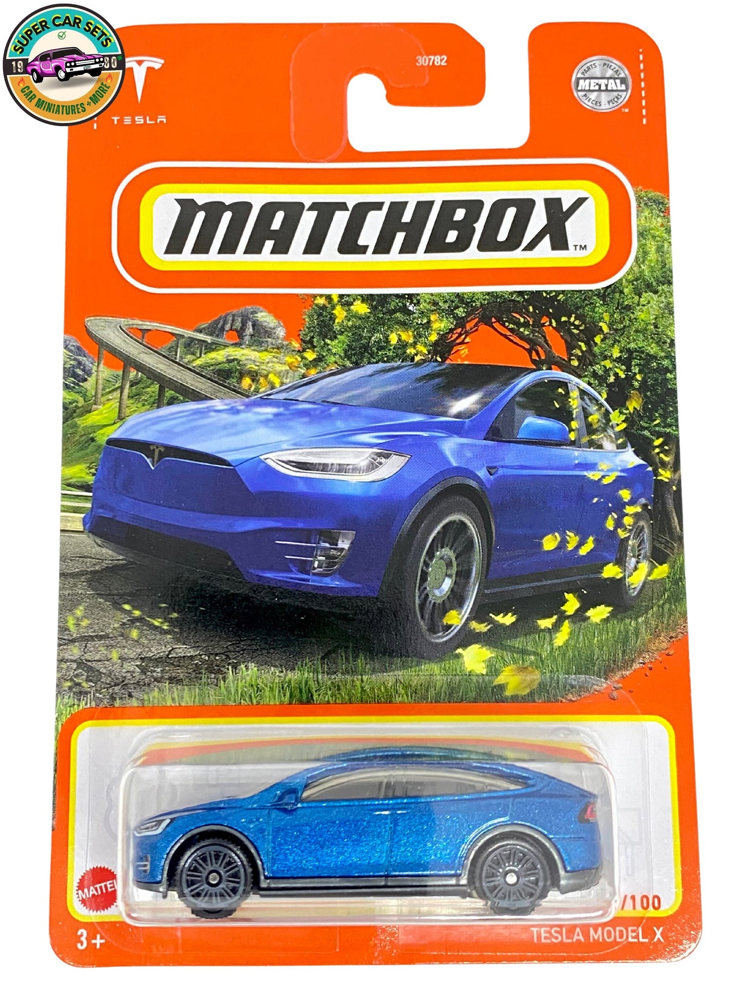 Streichholzschachtel - Tesla Model X (blaue Farbe) - (53/100)