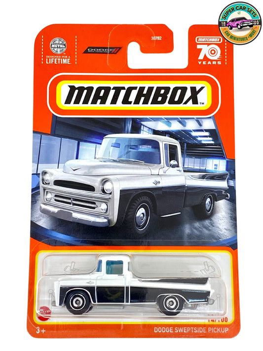 Matchbox - Dodge Sweptside Pickup (couleur noir et blanc)