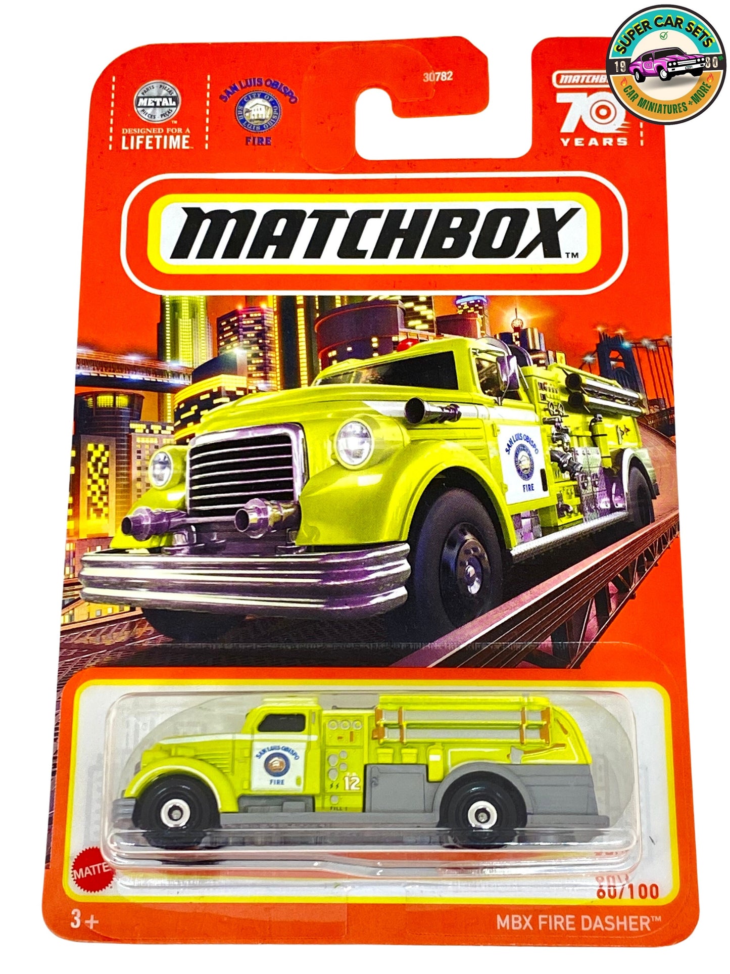 Matchbox - MBX Fire Dasher (60/100) (yellow and silver colour)