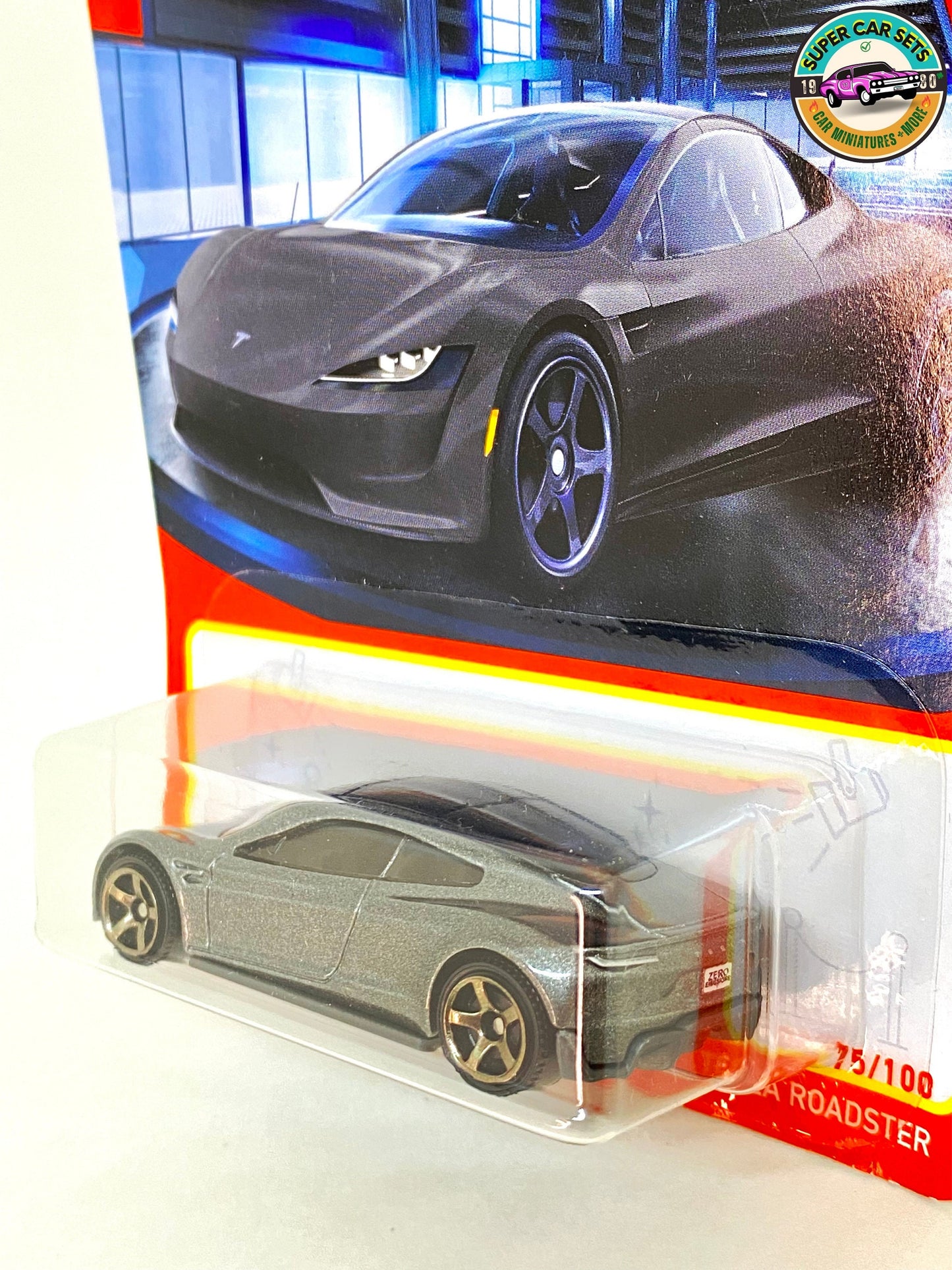 Boîte d'allumettes - Tesla Roadster (coloris gris foncé) - (75/100)