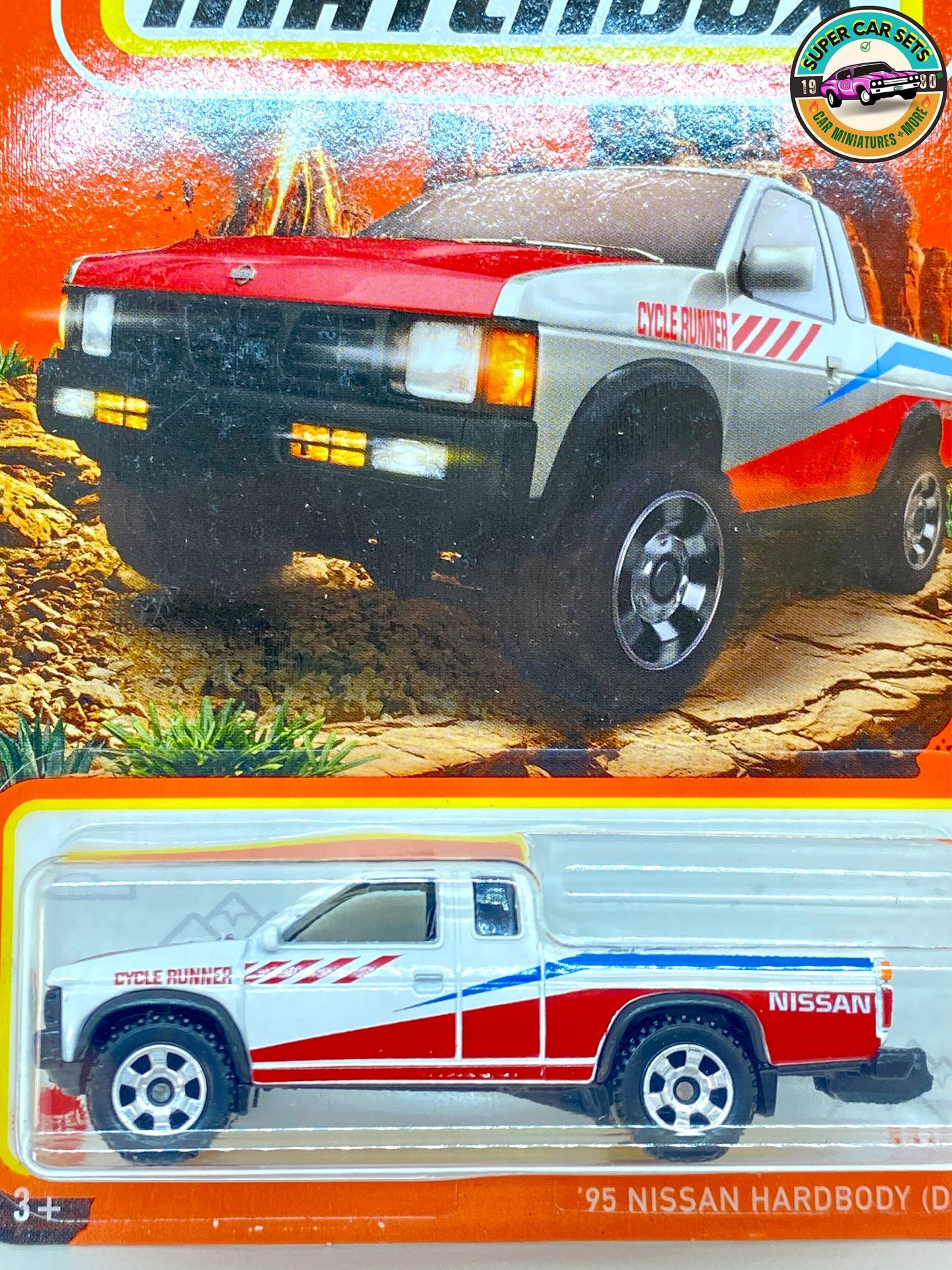 Matchbox - ’95 Nissan Hardbody (D21) - (white, red, and blue)