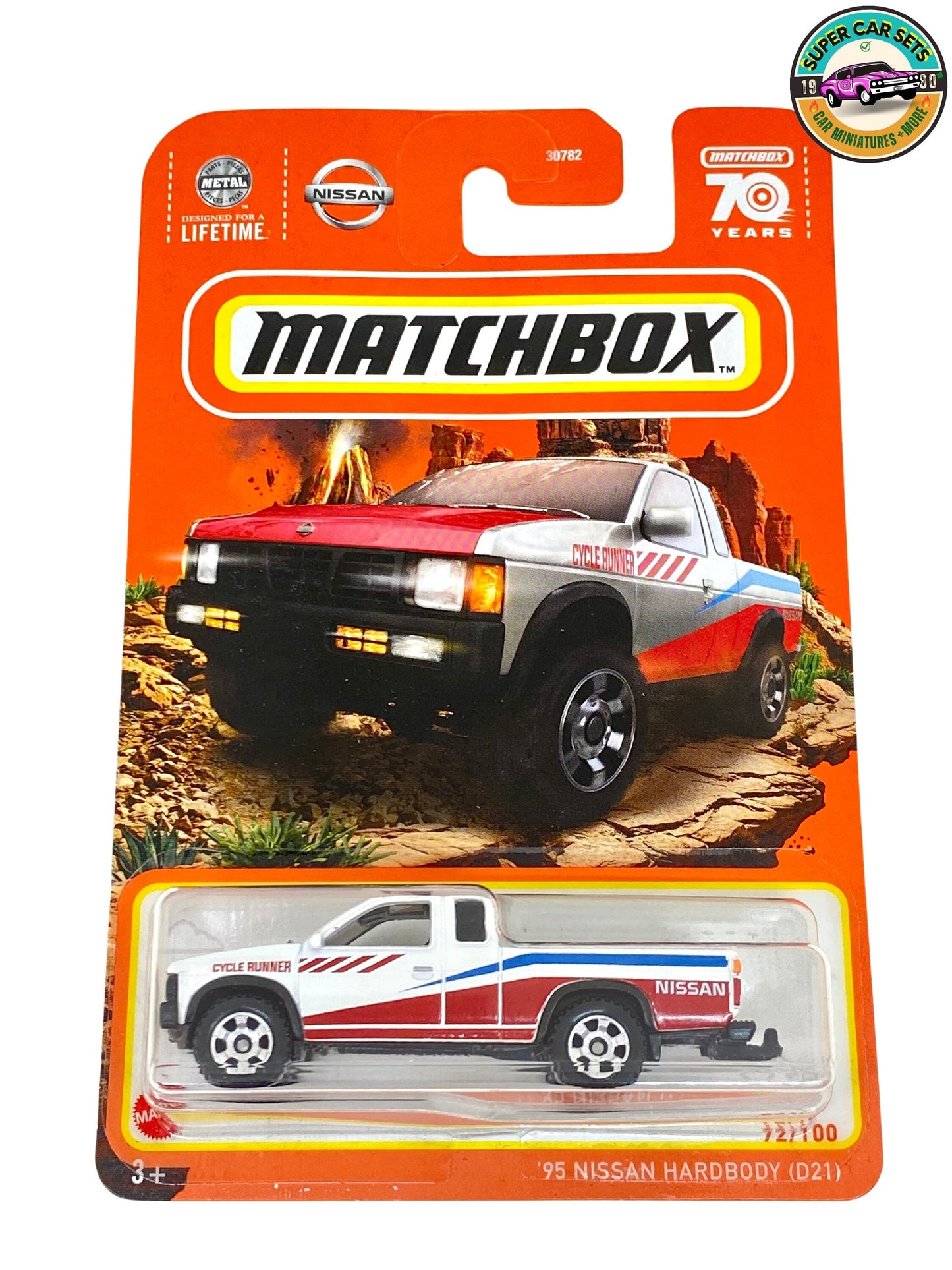 Matchbox - ’95 Nissan Hardbody (D21) - (white, red, and blue)