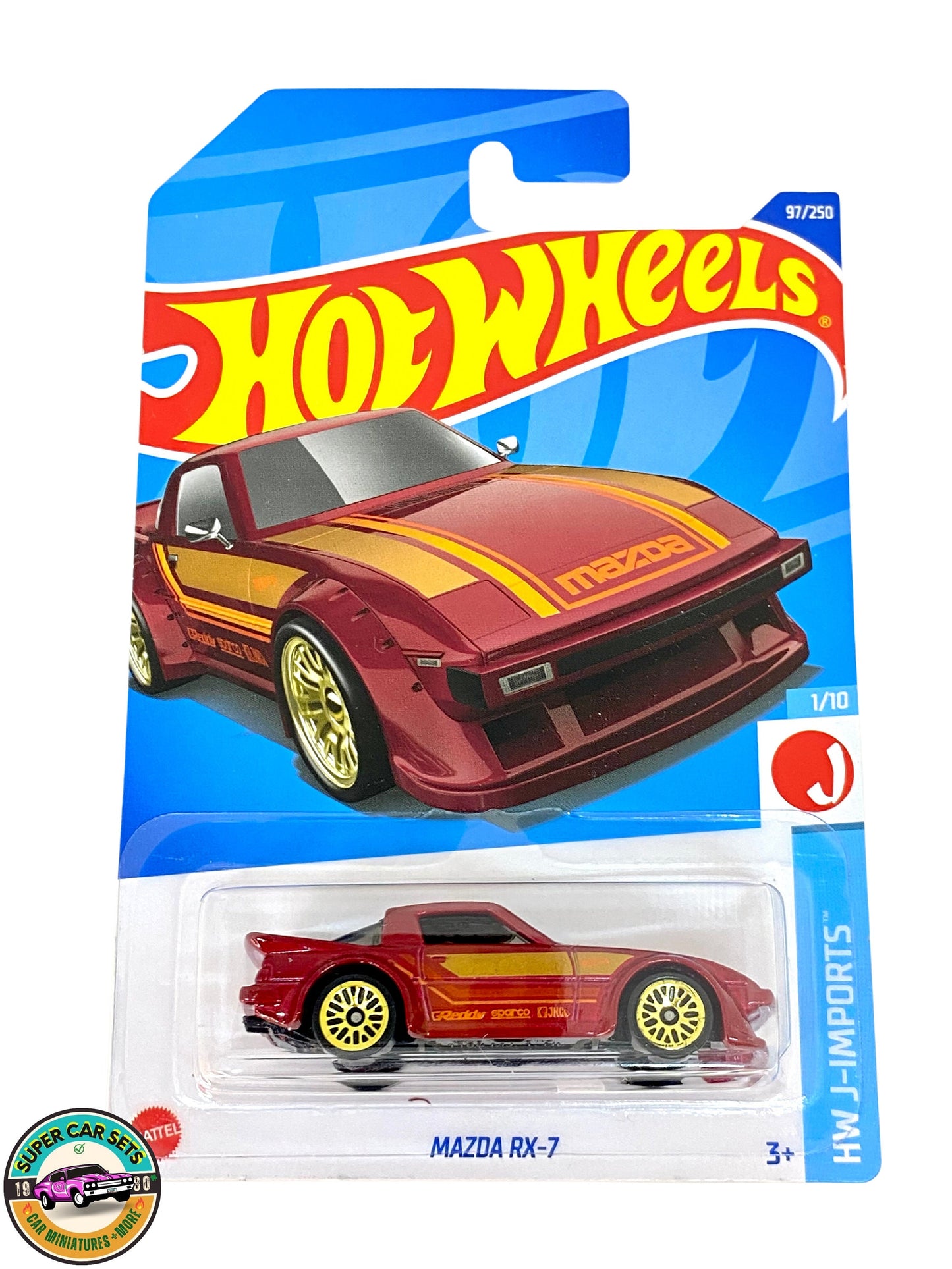 HW J-Imports - (1/10) (97/250) - Mazda RX-7 (couleur rouge)